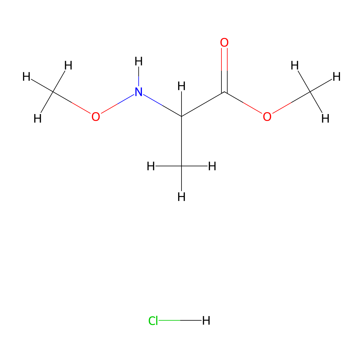 Methyl 2-(methoxyamino)propanoate hydrochloride molecular structure, CAS 2648982-45-8
