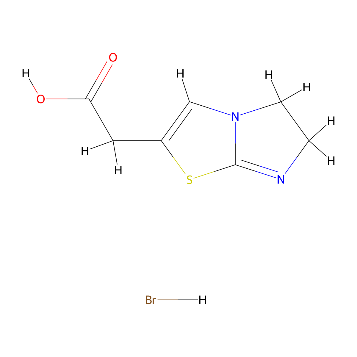 2-{5H,6H-imidazo[2,1-b][1,3]thiazol-2-yl}aceticacidhydrobromide molecular structure, CAS 2648982-52-7