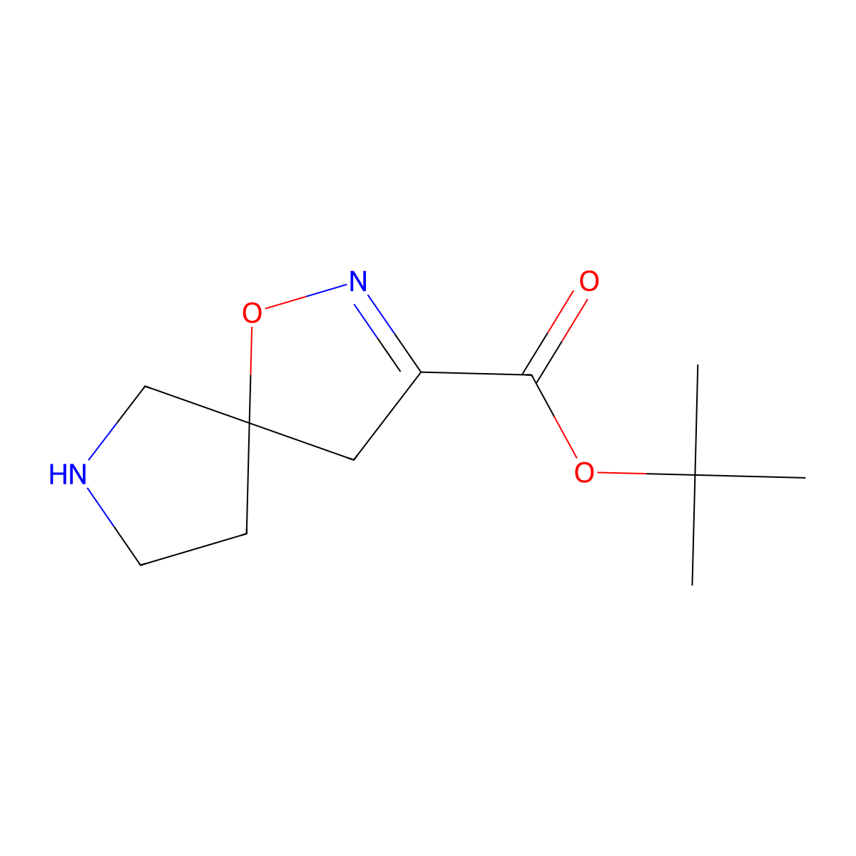 Tert-butyl 1-oxa-2,7-diazaspiro[4.4]non-2-ene-3-carboxylate molecular structure, CAS 2648993-66-0