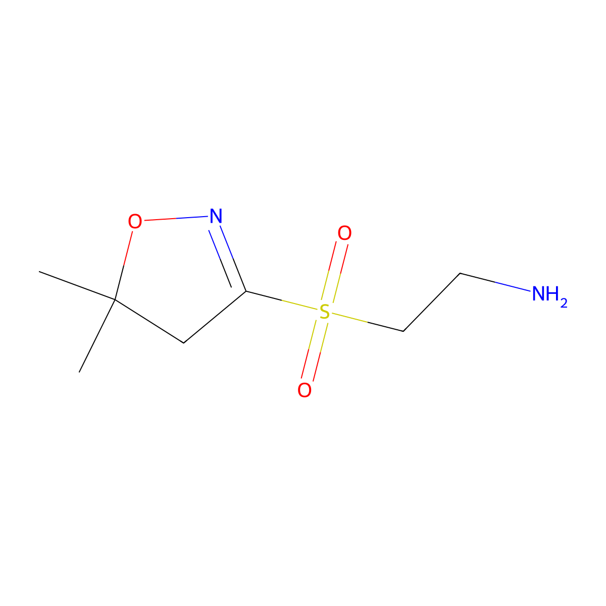 2-[(5,5-Dimethyl-4,5-dihydro-1,2-oxazol-3-yl)sulfonyl]ethan-1-amine molecular structure, CAS 2648994-24-3