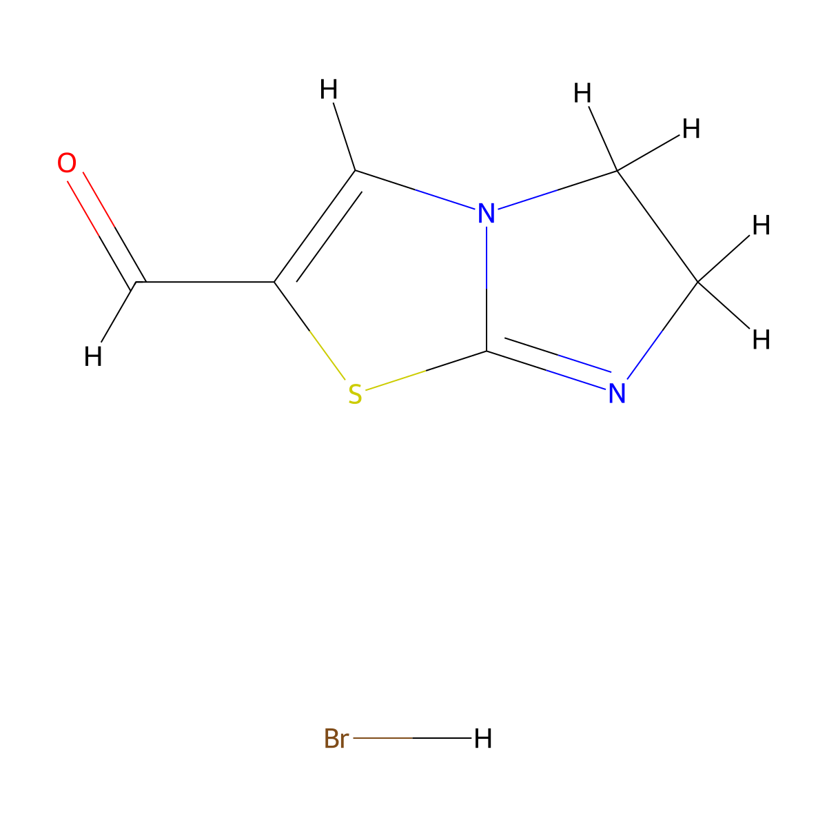 5H,6H-imidazo[2,1-b][1,3]thiazole-2-carbaldehyde hydrobromide molecular structure, CAS 2648994-45-8