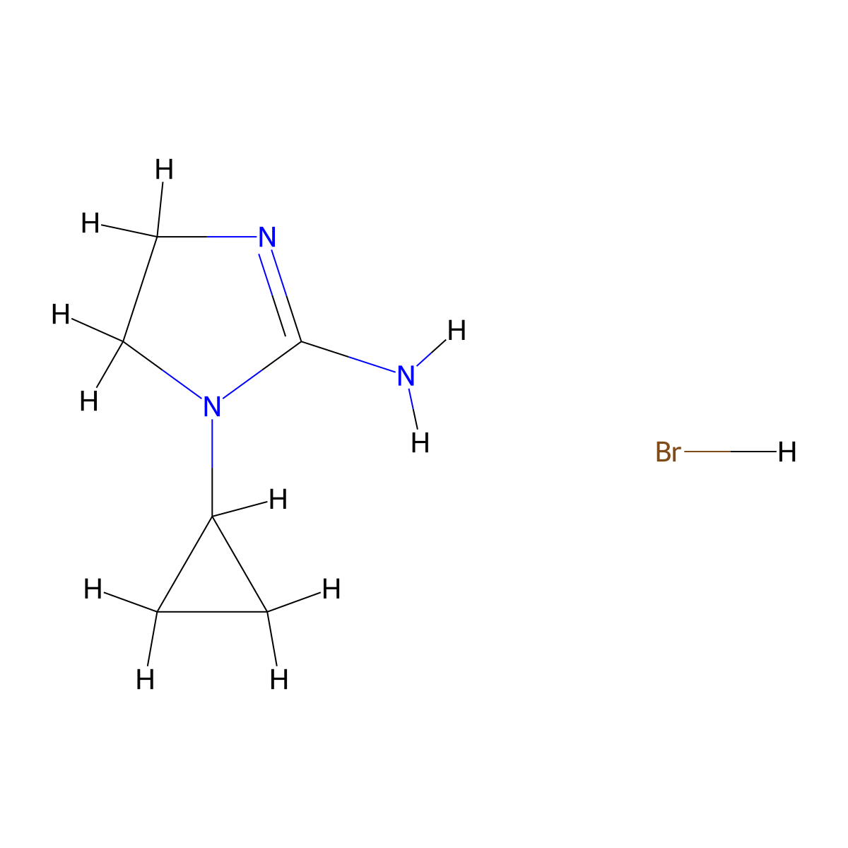 1-cyclopropyl-4,5-dihydro-1H-imidazol-2-amine hydrobromide molecular structure, CAS 2648994-54-9