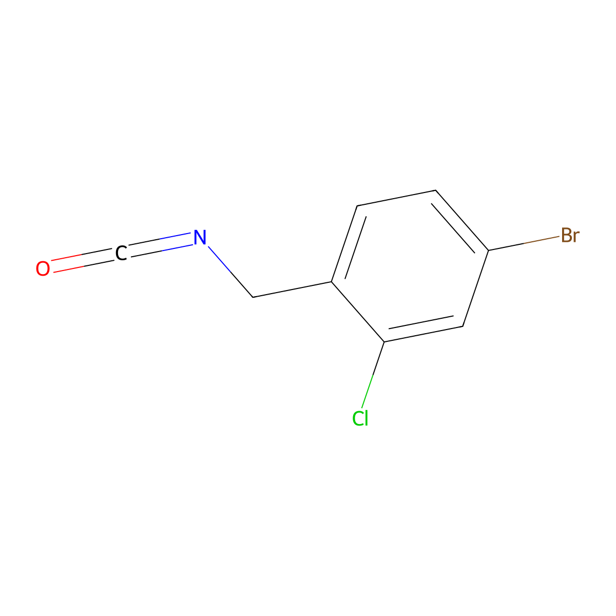 4-Bromo-2-chloro-1-(isocyanatomethyl)benzene molecular structure, CAS 2648994-85-6