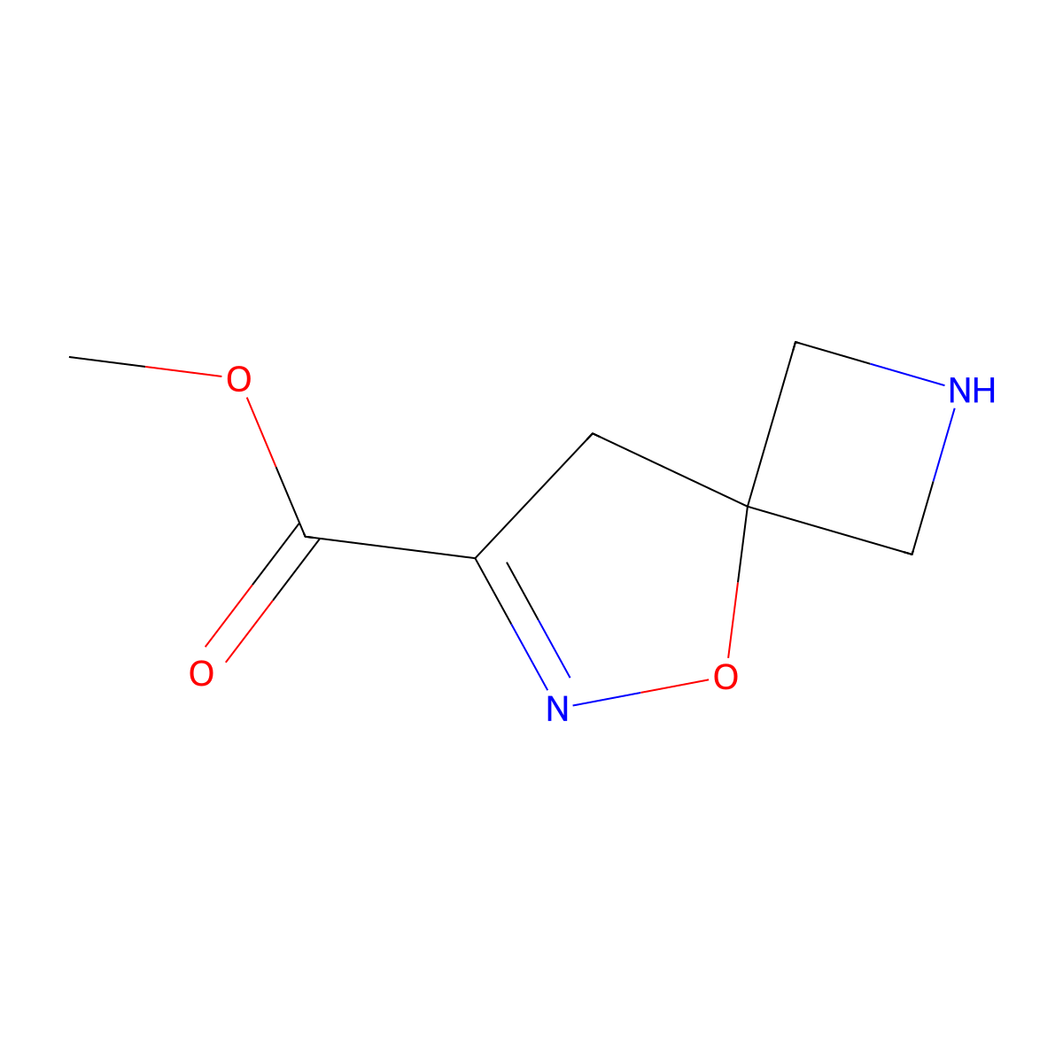 Methyl 5-oxa-2,6-diazaspiro[3.4]oct-6-ene-7-carboxylate molecular structure, CAS 2648997-15-1