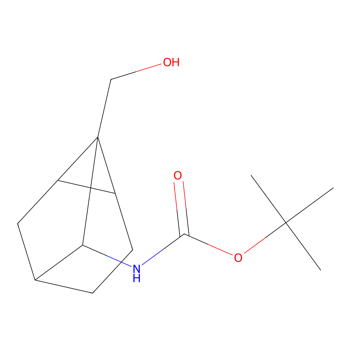 tert-butyl N-[7-(hydroxymethyl)tricyclo[3.2.1.0,2,7]octan-6-yl]carbamate molecular structure, CAS 2648998-55-2
