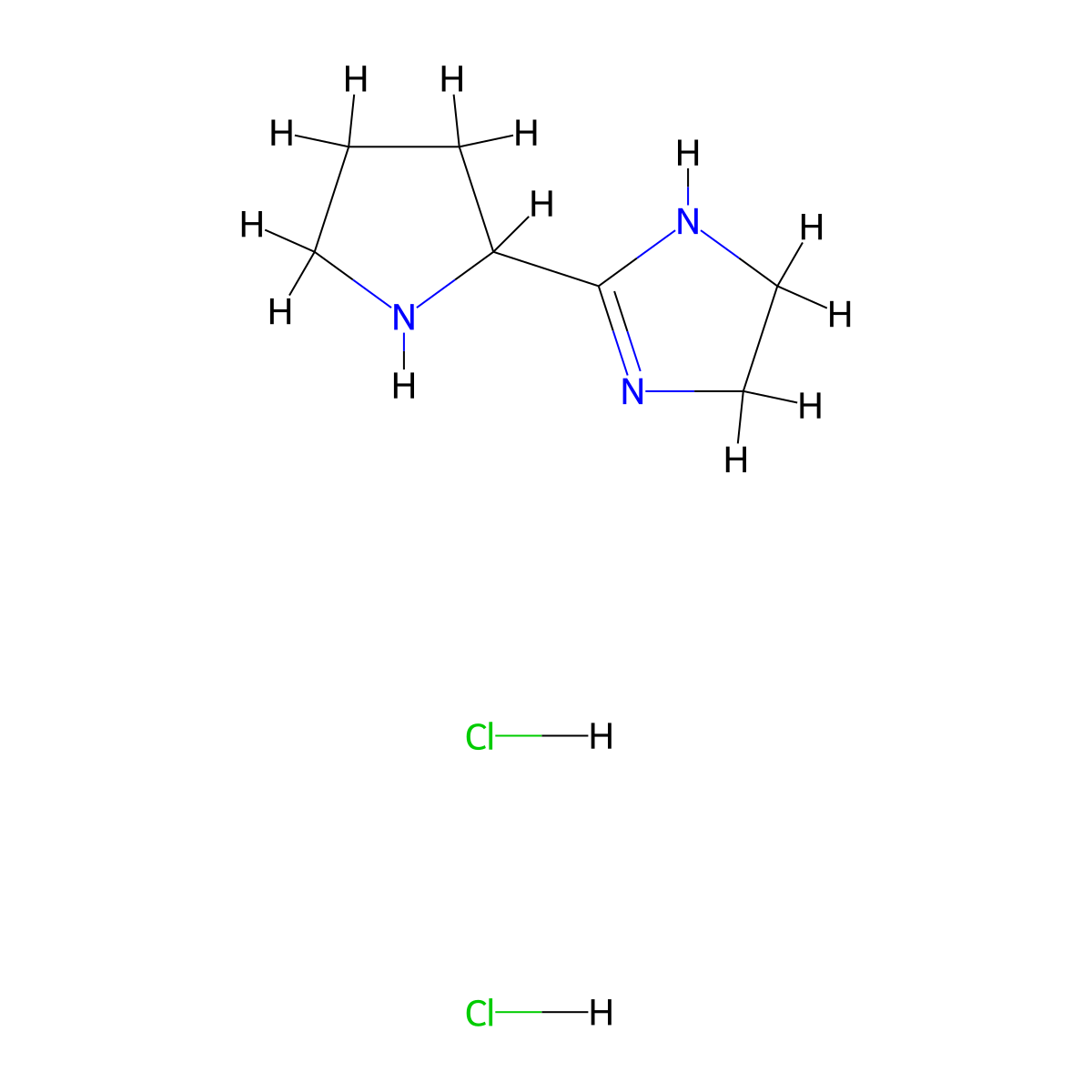 2-(pyrrolidin-2-yl)-4,5-dihydro-1H-imidazole dihydrochloride molecular structure, CAS 2648998-85-8