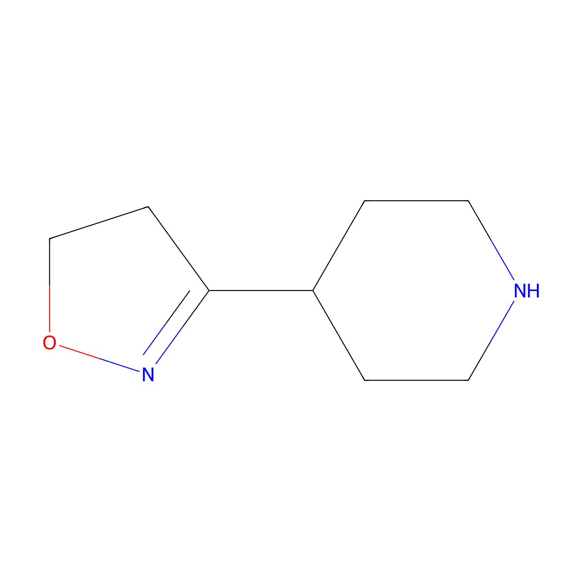 4-(4,5-Dihydro-1,2-oxazol-3-yl)piperidine molecular structure, CAS 2648998-90-5