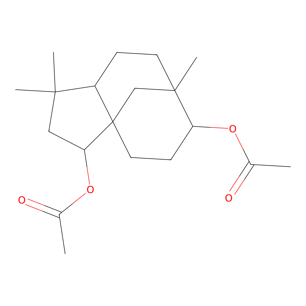 Clovanediol diacetate molecular structure, CAS 2649-68-5