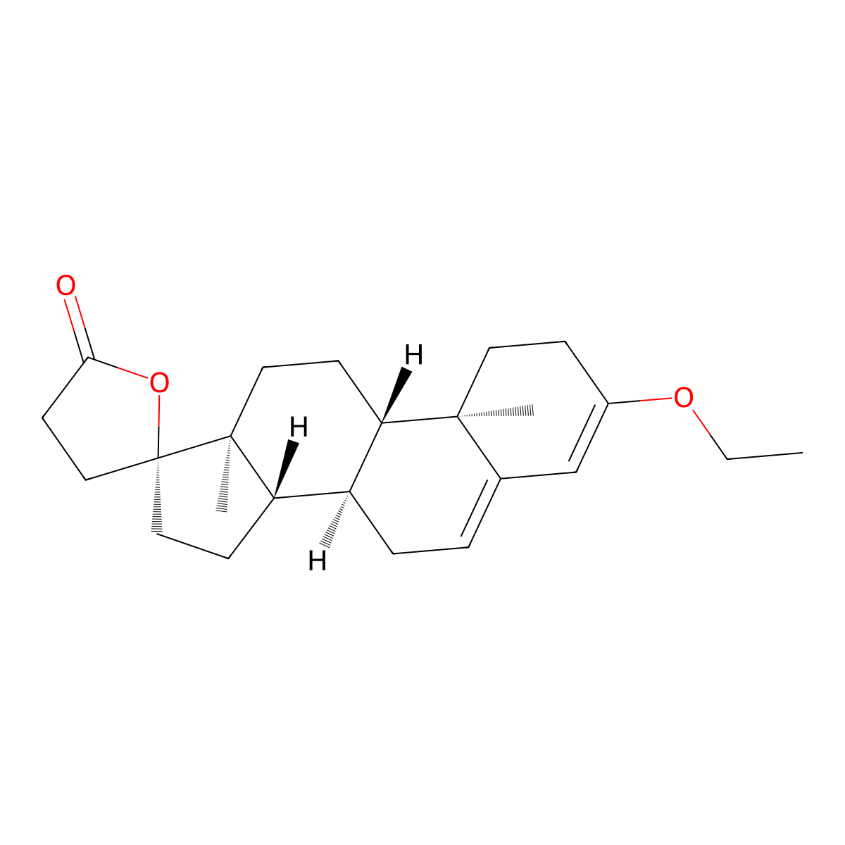 Pregna-3,5-diene-21-carboxylic acid, 3-ethoxy-17-hydroxy-, gamma-lactone, (17alpha)- molecular structure, CAS 2649-76-5