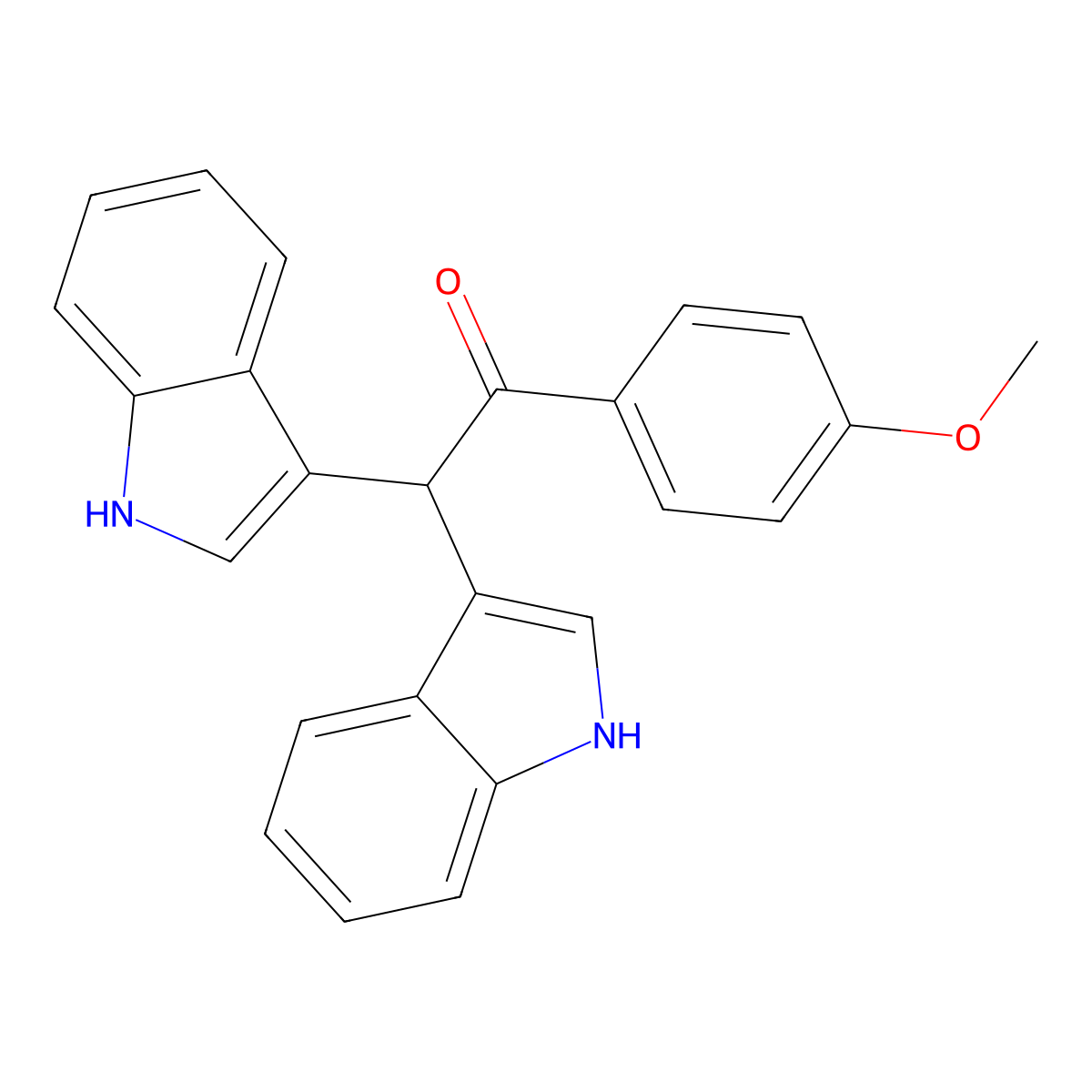 2,2-bis(1H-indol-3-yl)-1-(4-methoxyphenyl)ethanone molecular structure, CAS 26490-75-5