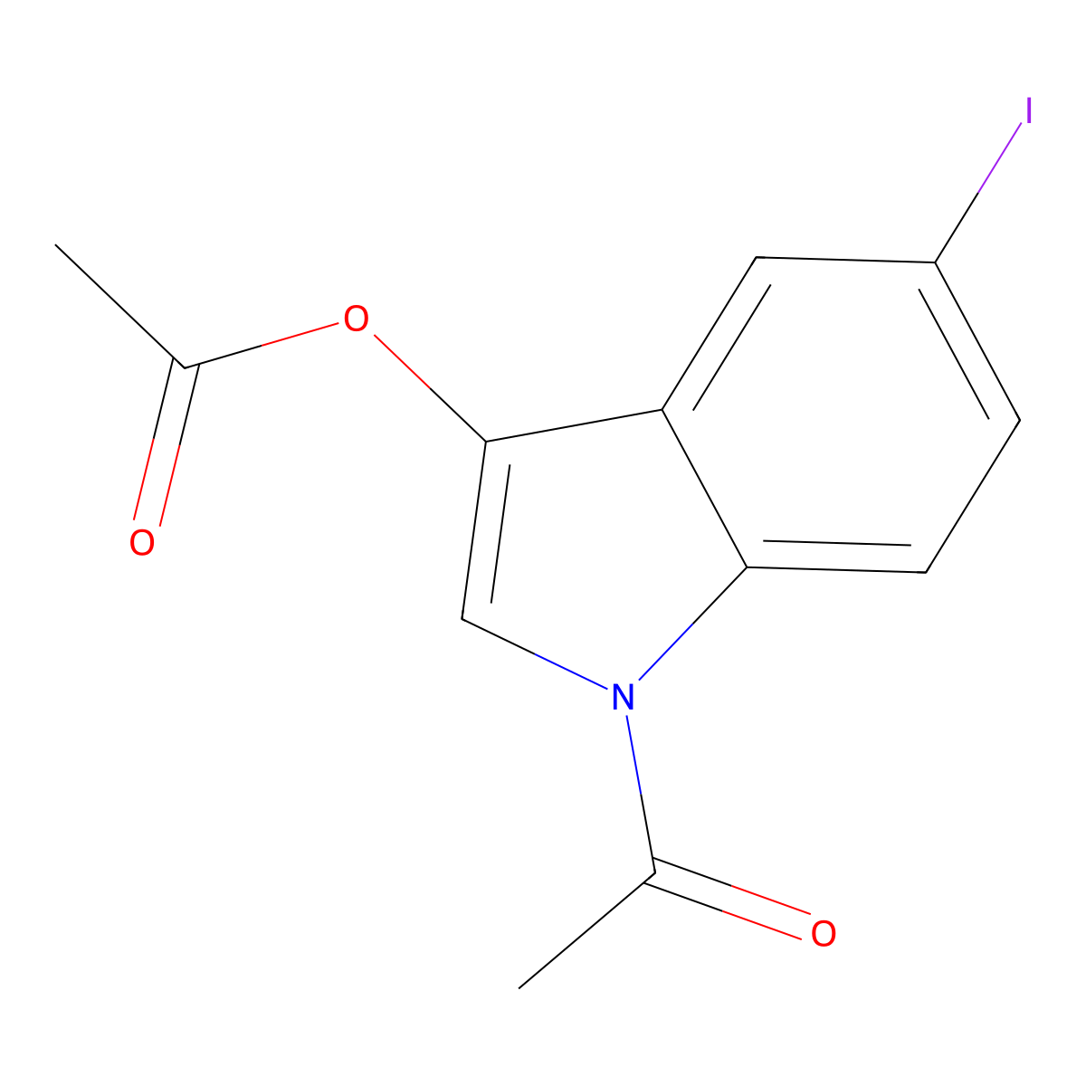 1-Acetyl-5-iodo-1H-indol-3-yl acetate molecular structure, CAS 26490-98-2