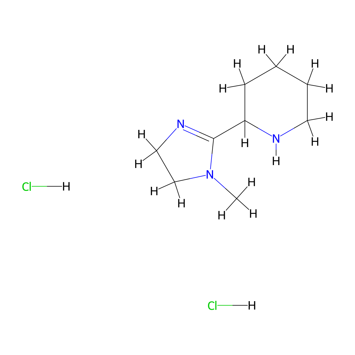 2-(1-methyl-4,5-dihydro-1H-imidazol-2-yl)piperidine dihydrochloride molecular structure, CAS 2649003-45-0