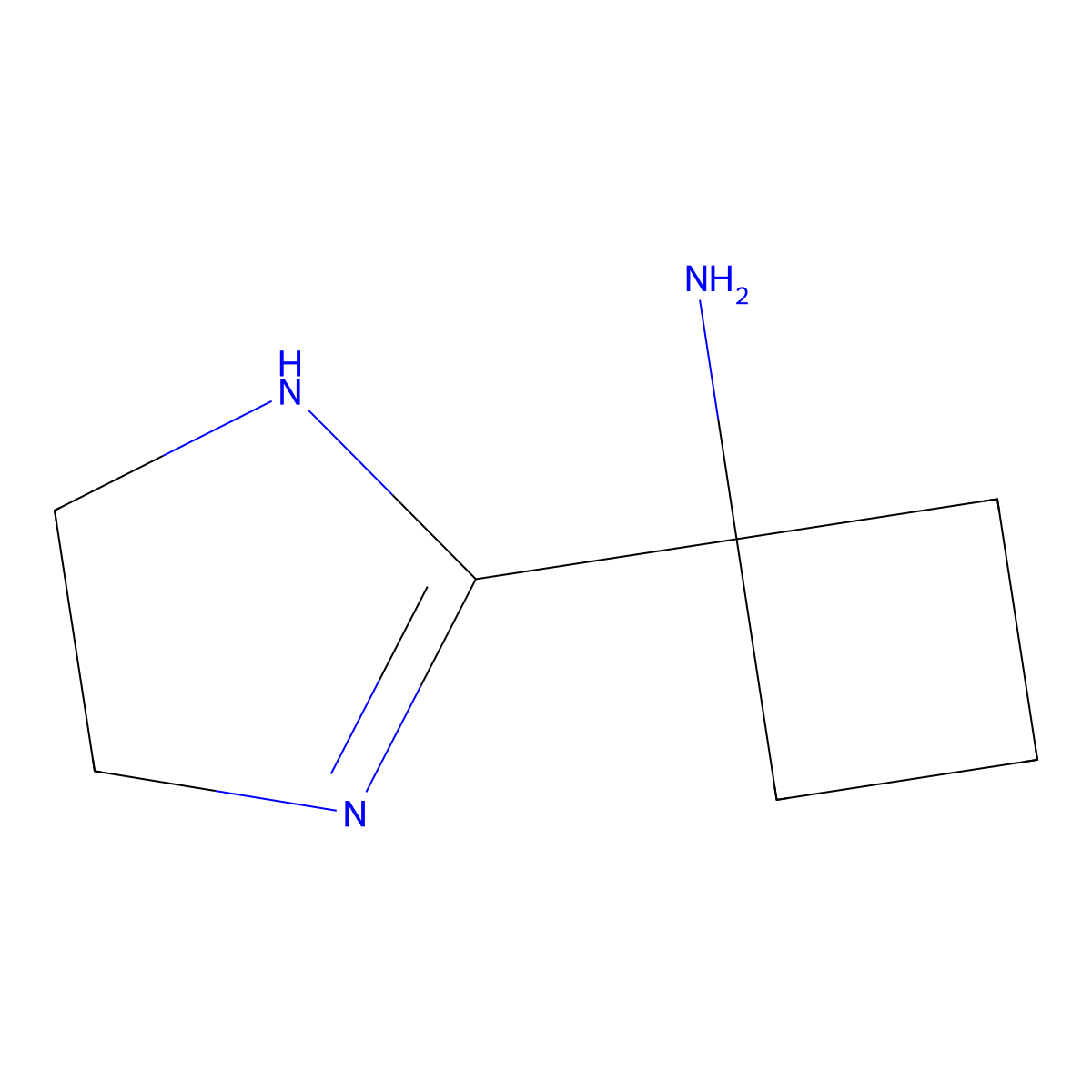 1-(4,5-dihydro-1H-imidazol-2-yl)cyclobutan-1-amine molecular structure, CAS 2649011-11-8