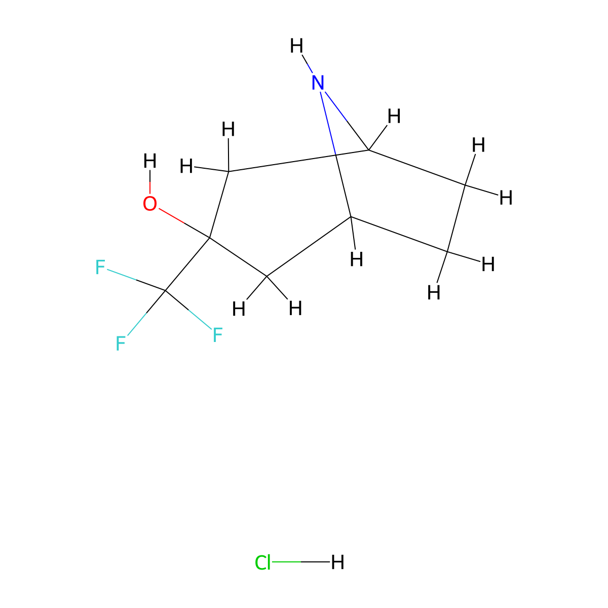 3-(Trifluoromethyl)-8-azabicyclo[3.2.1]octan-3-ol hydrochloride molecular structure, CAS 2649011-71-0