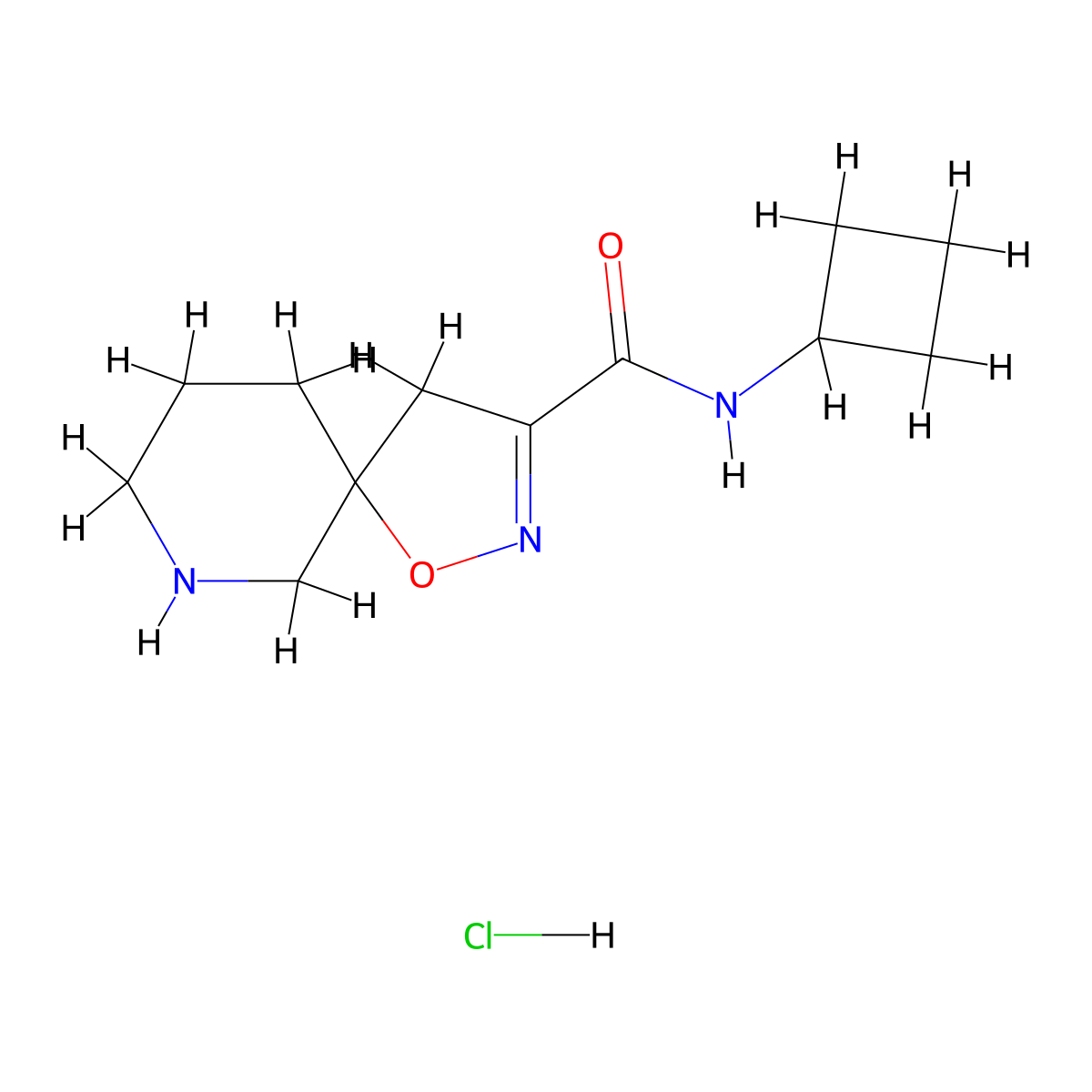 N-cyclobutyl-1-oxa-2,7-diazaspiro[4.5]dec-2-ene-3-carboxamidehydrochloride molecular structure, CAS 2649012-06-4