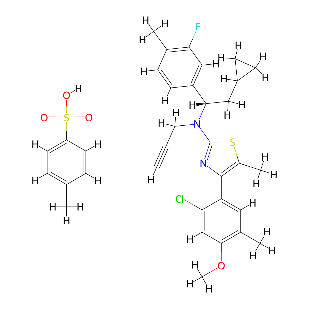 Crinecerfont ptsa salt molecular structure, CAS 2649012-17-7