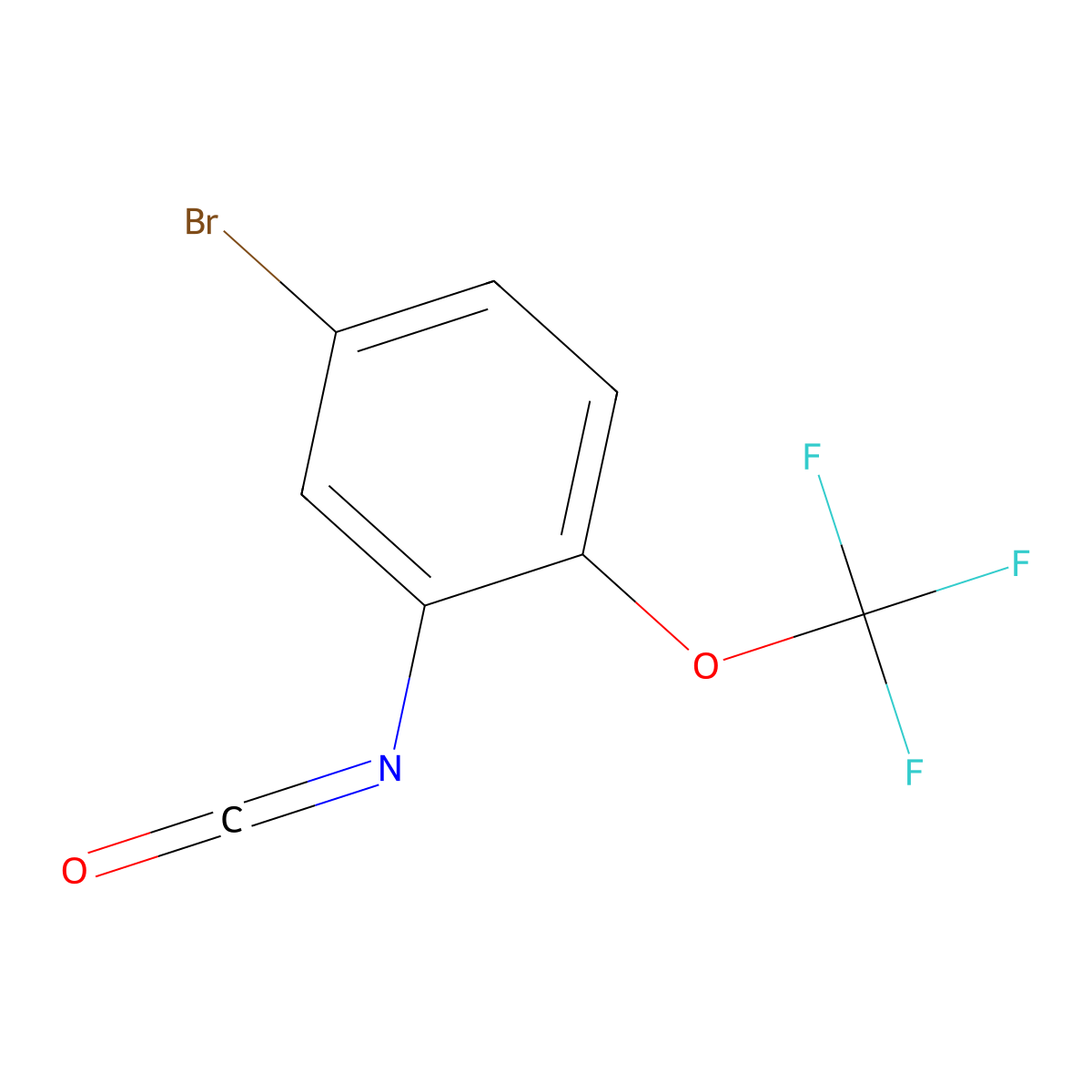 4-Bromo-2-isocyanato-1-(trifluoromethoxy)benzene molecular structure, CAS 2649013-70-5