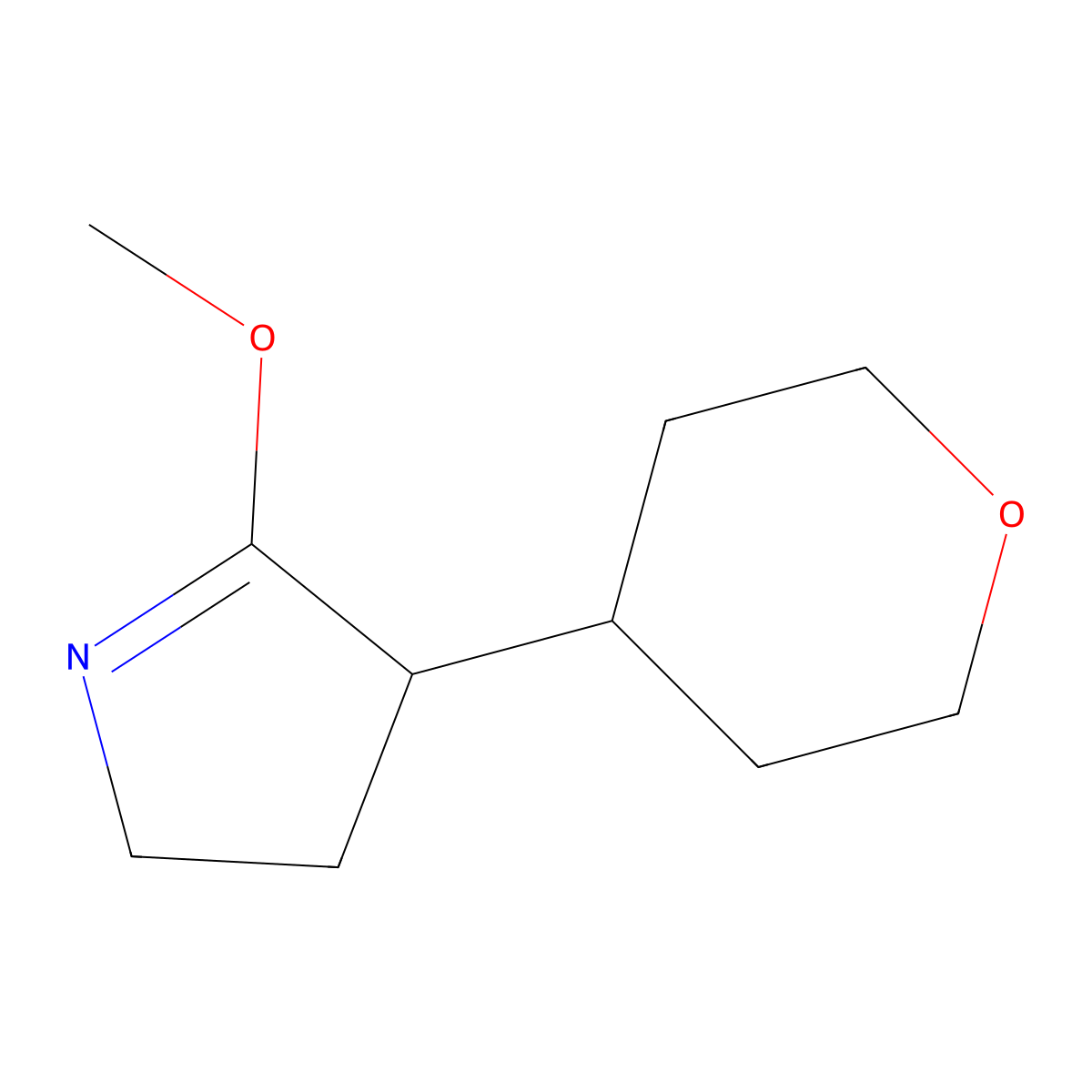 5-methoxy-4-(oxan-4-yl)-3,4-dihydro-2H-pyrrole molecular structure, CAS 2649013-89-6