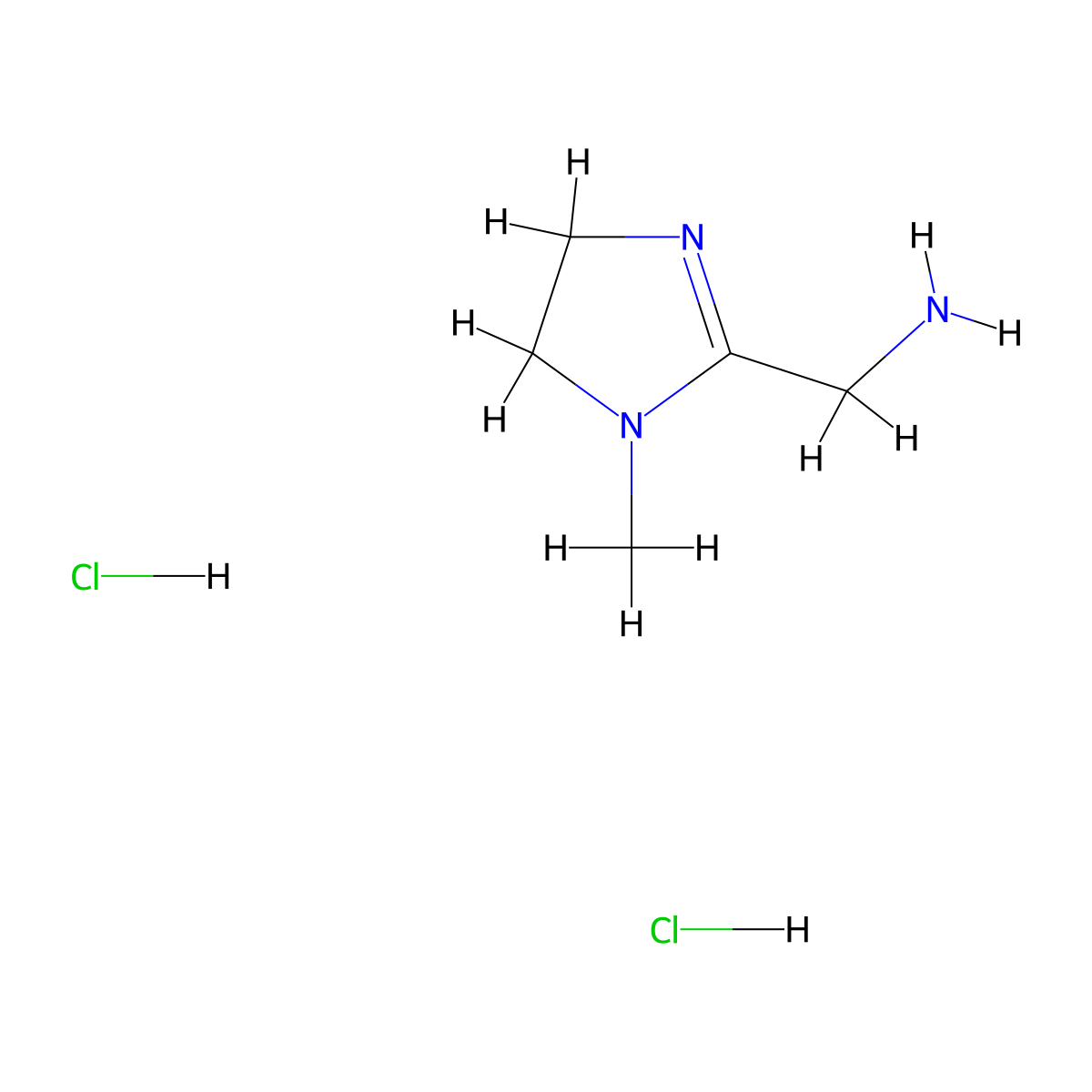 (1-methyl-4,5-dihydro-1H-imidazol-2-yl)methanamine dihydrochloride molecular structure, CAS 2649014-02-6