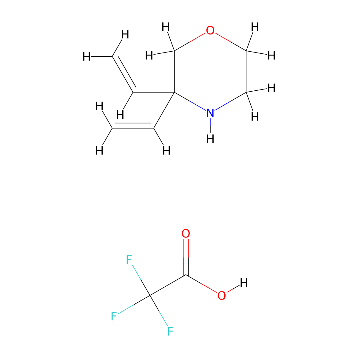 3,3-Diethenylmorpholine,trifluoroaceticacid molecular structure, CAS 2649017-45-6