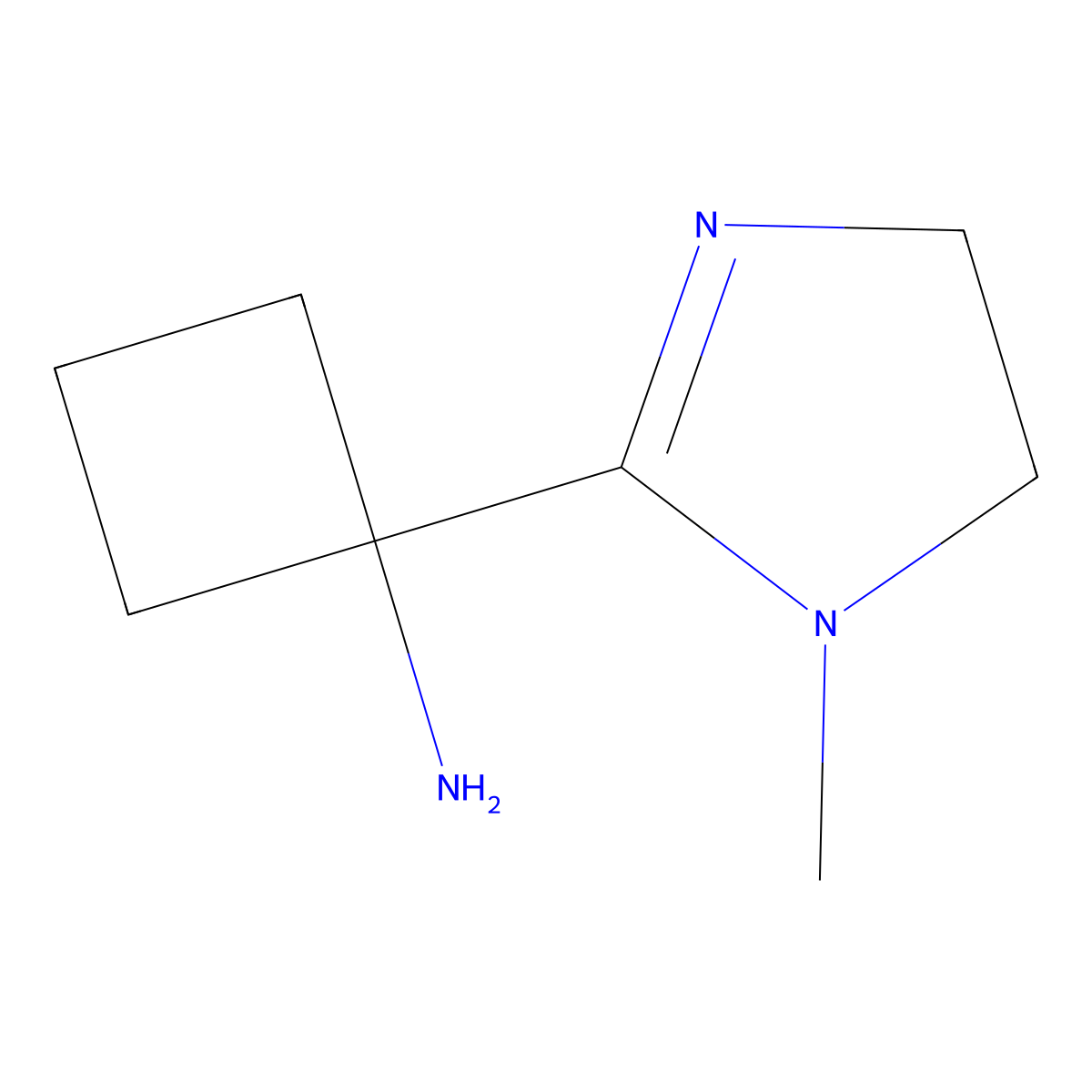 1-(1-methyl-4,5-dihydro-1H-imidazol-2-yl)cyclobutan-1-amine molecular structure, CAS 2649022-70-6