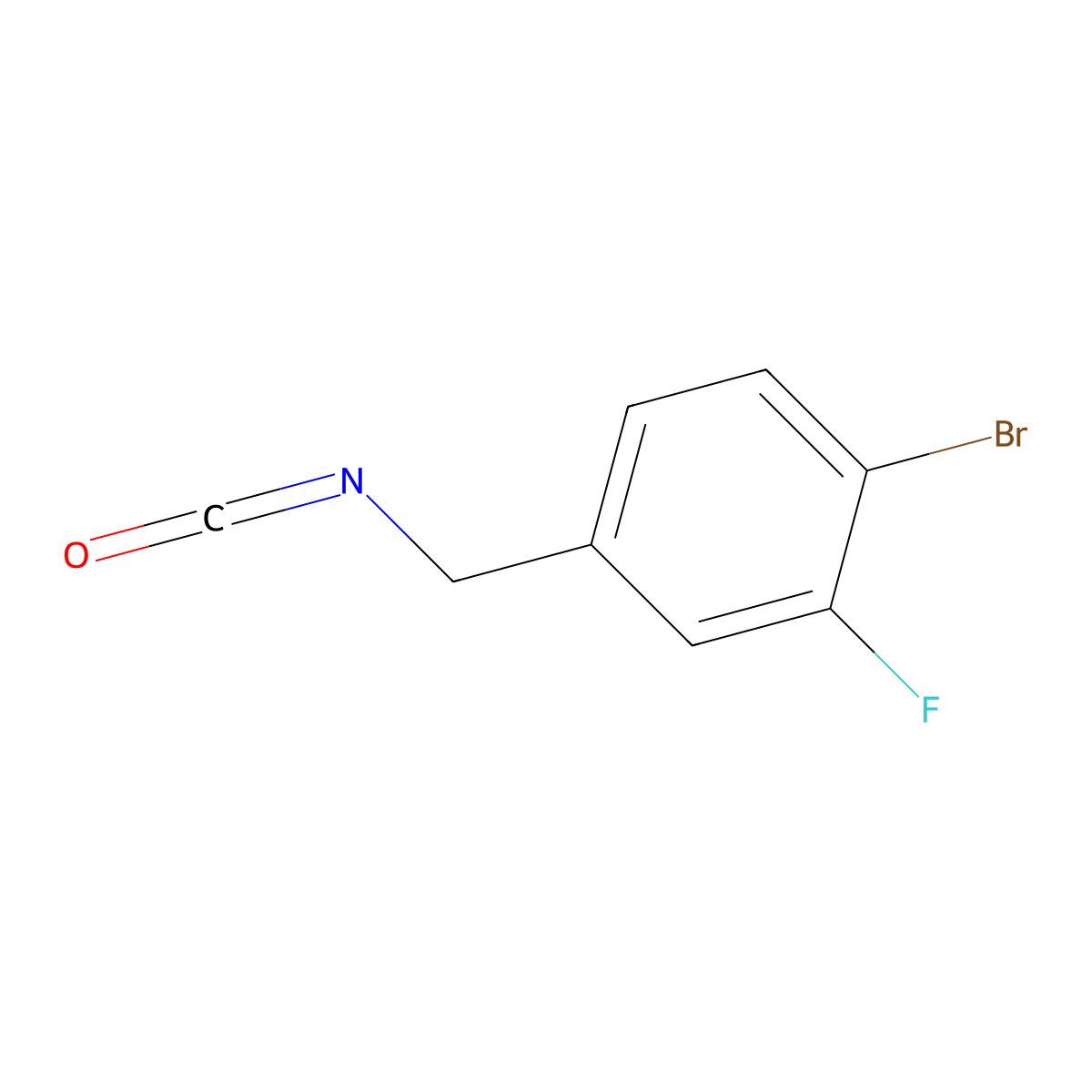1-Bromo-2-fluoro-4-(isocyanatomethyl)benzene molecular structure, CAS 2649023-02-7