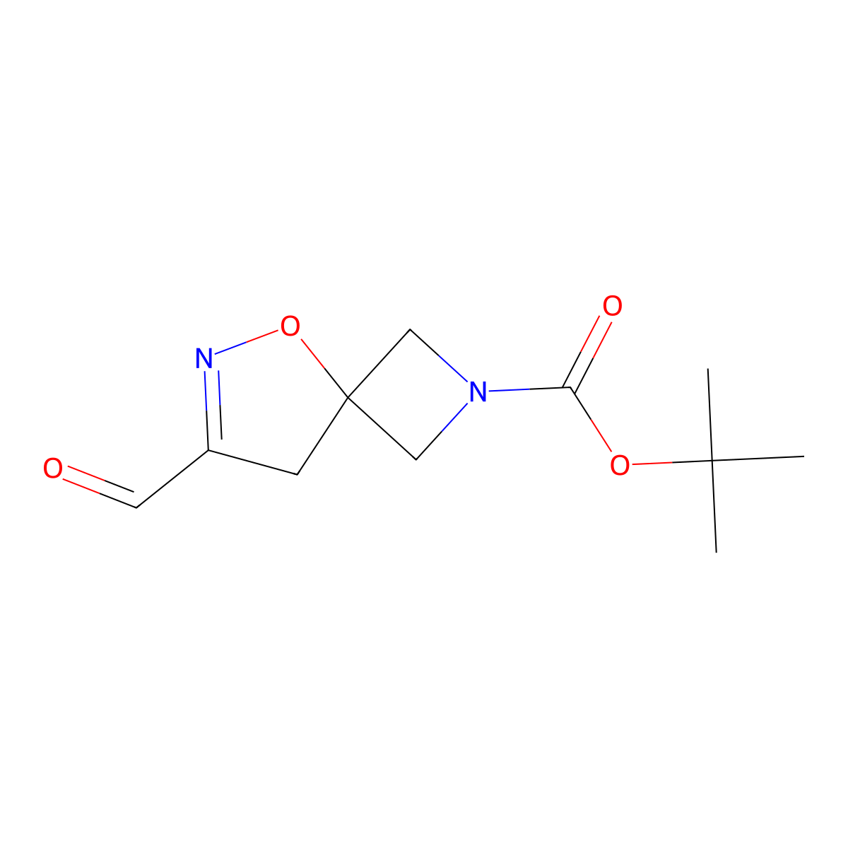 Tert-butyl 7-formyl-5-oxa-2,6-diazaspiro[3.4]oct-6-ene-2-carboxylate molecular structure, CAS 2649023-34-5