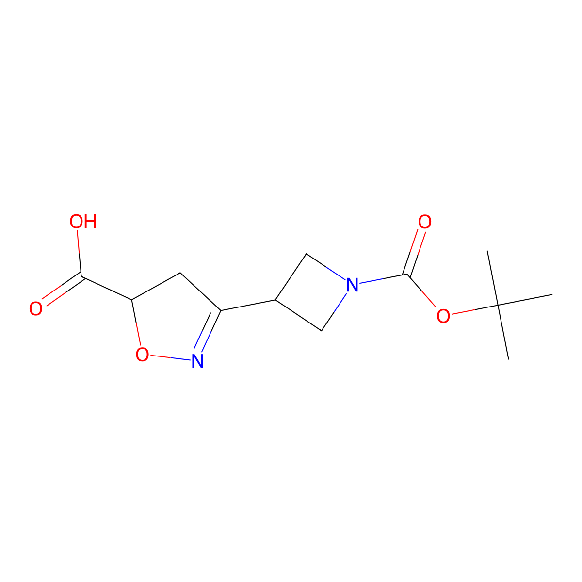 3-{1-[(Tert-butoxy)carbonyl]azetidin-3-yl}-4,5-dihydro-1,2-oxazole-5-carboxylicacid molecular structure, CAS 2649023-48-1