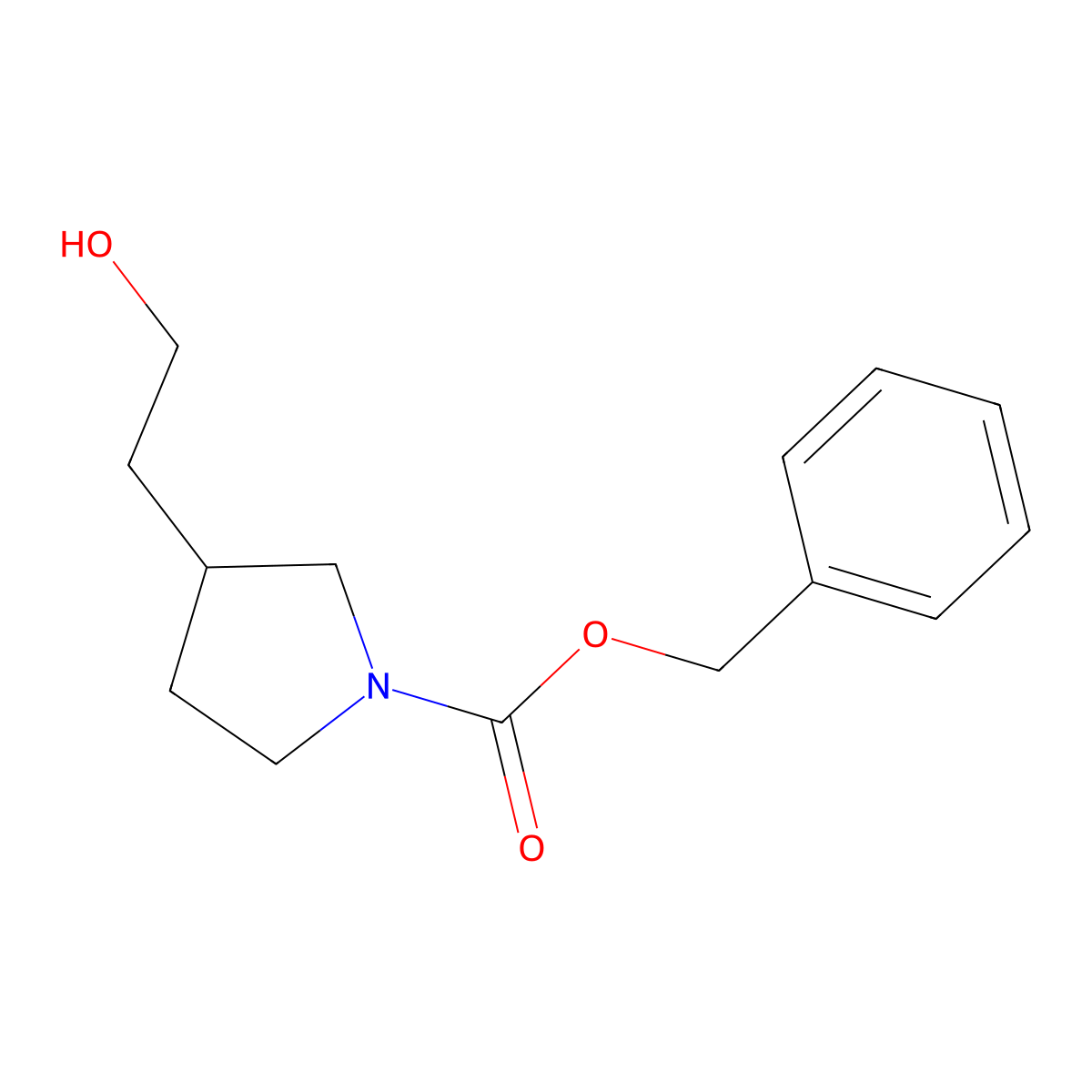 Benzyl 3-(2-hydroxyethyl)pyrrolidine-1-carboxylate molecular structure, CAS 264903-85-7