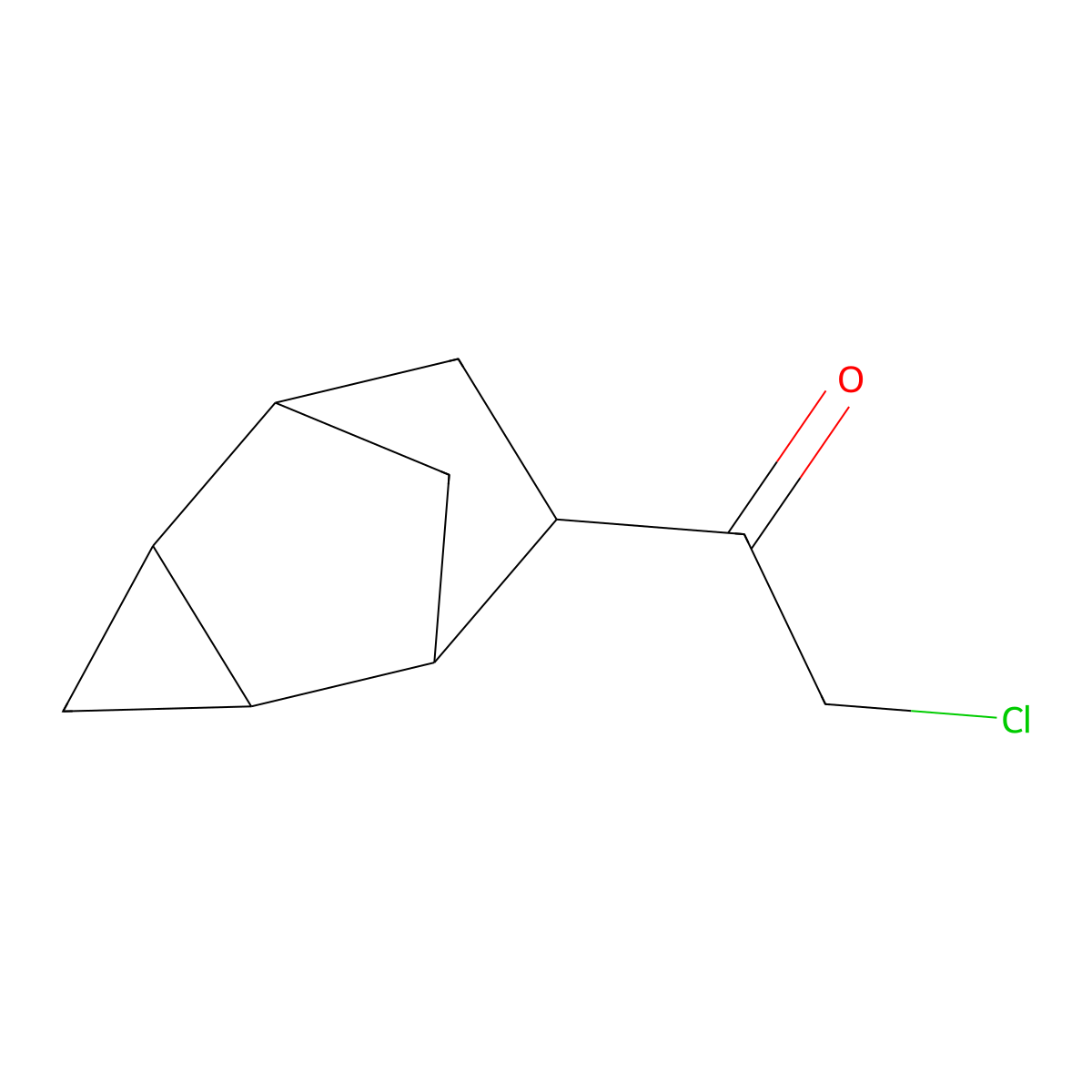 2-Chloro-1-(tricyclo(3.2.1.0,2,4)octan-6-yl)ethan-1-one molecular structure, CAS 2649030-71-5