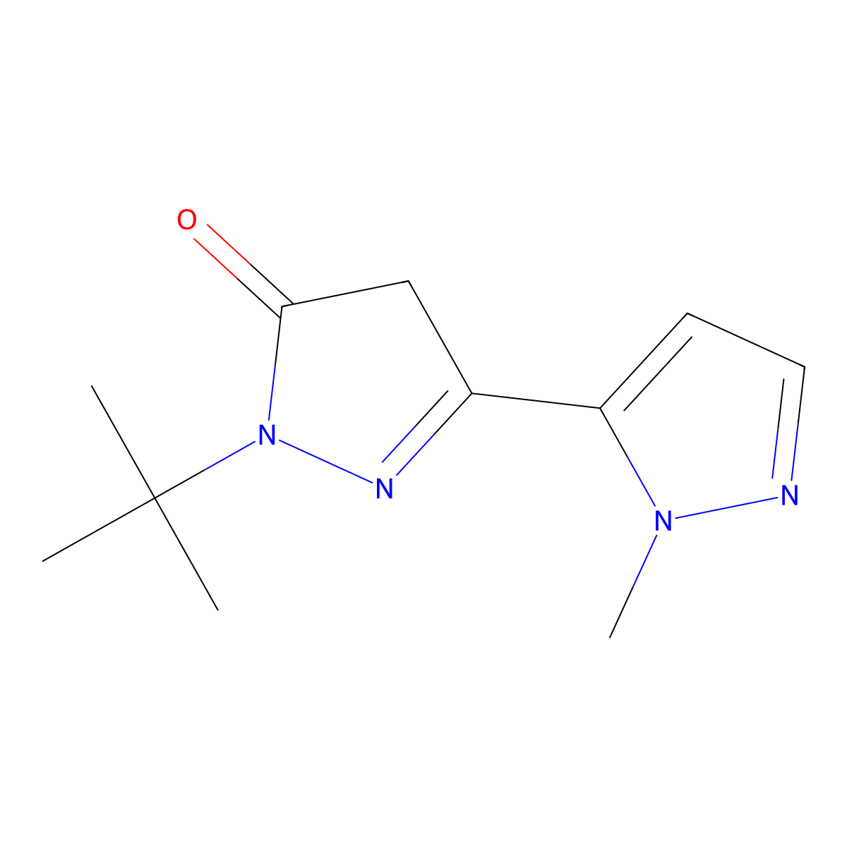 1'-(tert-Butyl)-2-methyl-1',4'-dihydro-2H,5'H-[3,3'-bipyraZol]-5'-one molecular structure, CAS 2649033-88-3