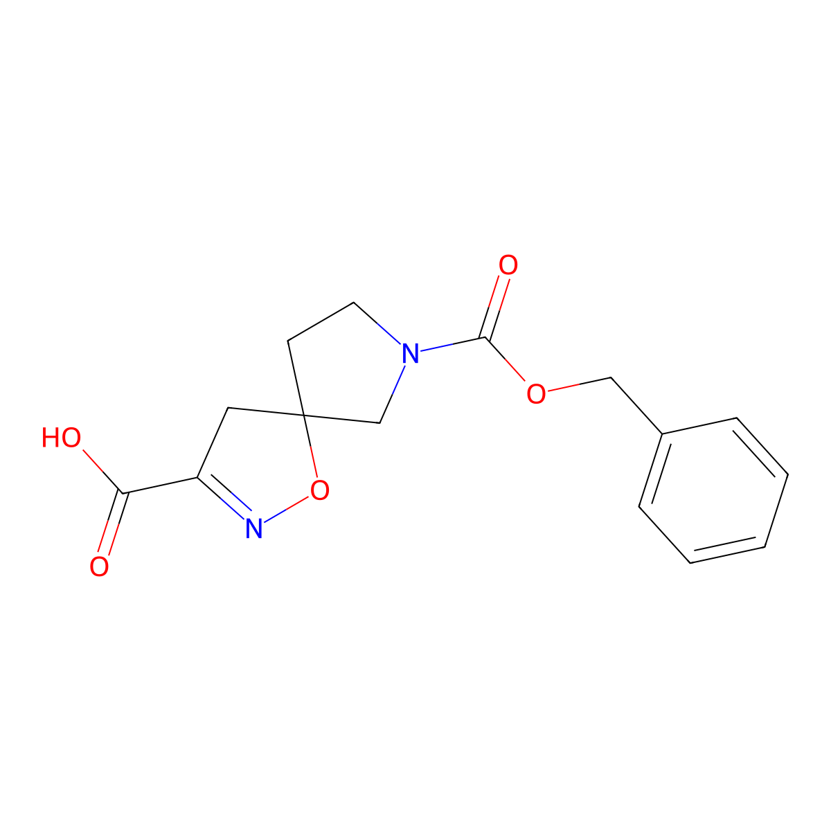 7-[(Benzyloxy)carbonyl]-1-oxa-2,7-diazaspiro[4.4]non-2-ene-3-carboxylic acid molecular structure, CAS 2649034-18-2