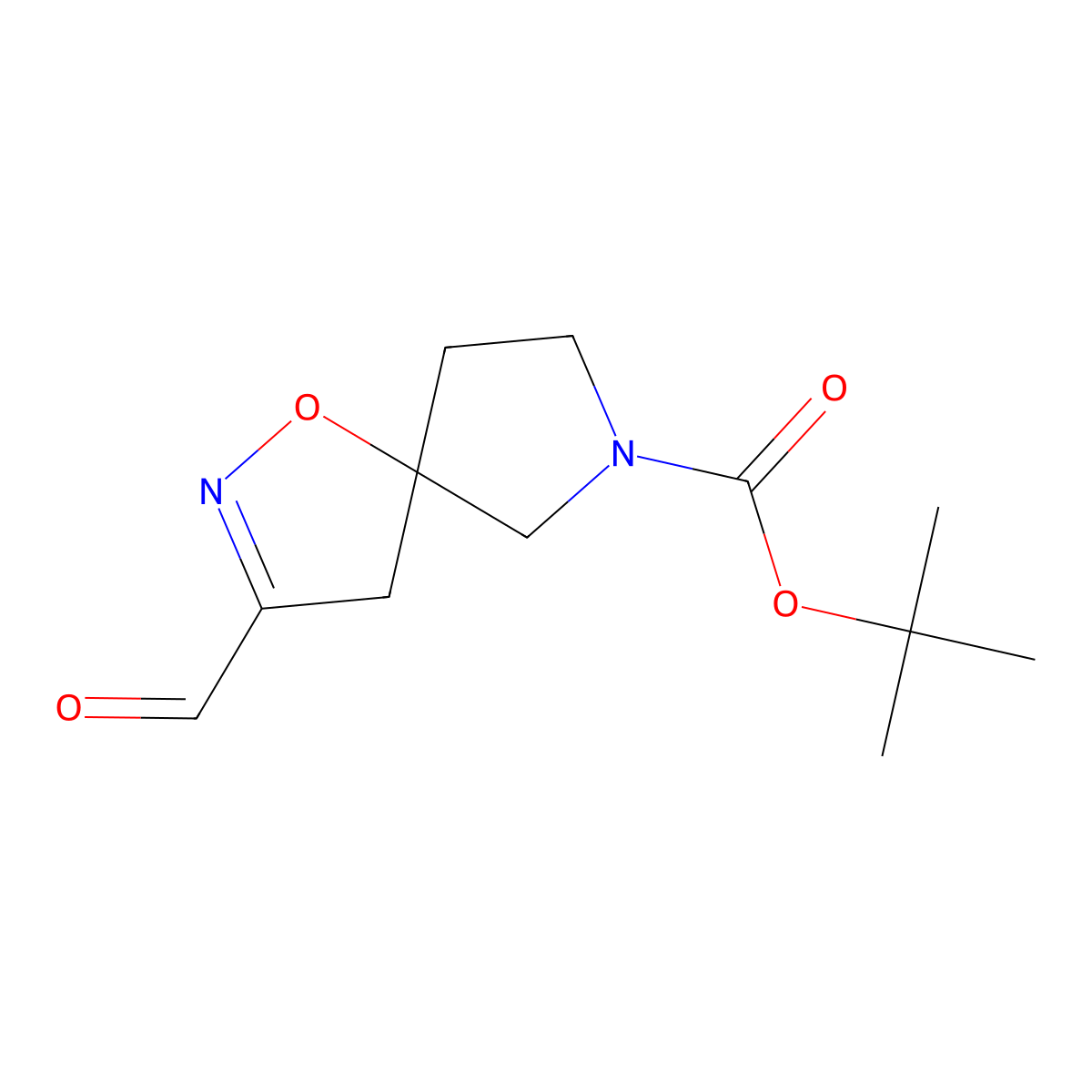 Tert-butyl3-formyl-1-oxa-2,7-diazaspiro[4.4]non-2-ene-7-carboxylate molecular structure, CAS 2649035-62-9