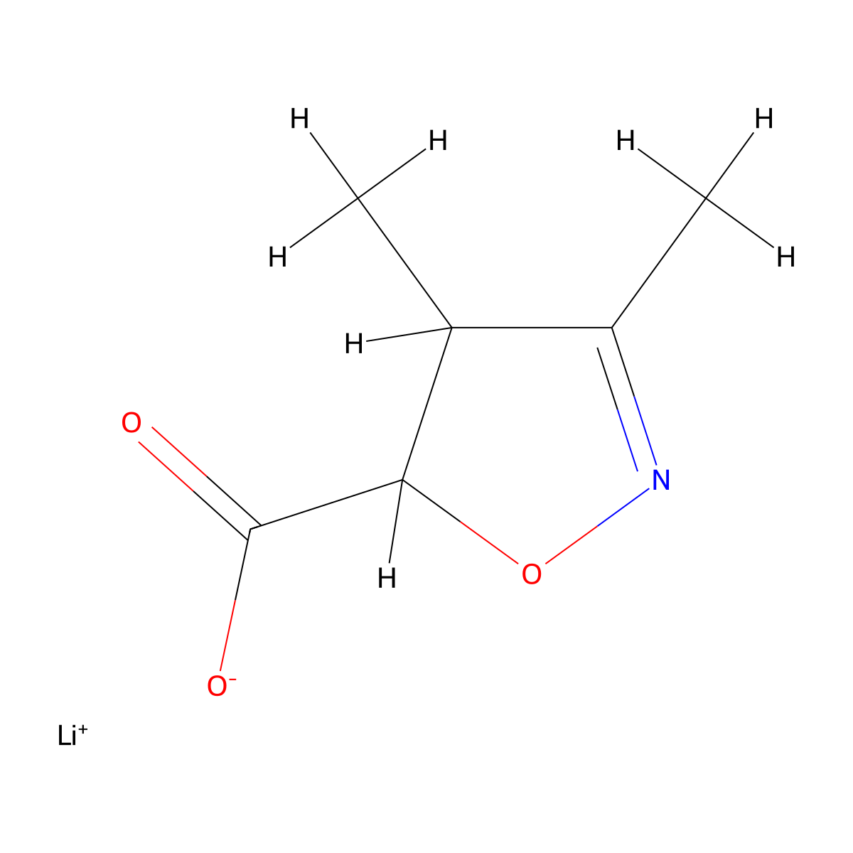 Lithium(1+) 3,4-dimethyl-4,5-dihydro-1,2-oxazole-5-carboxylate molecular structure, CAS 2649046-99-9