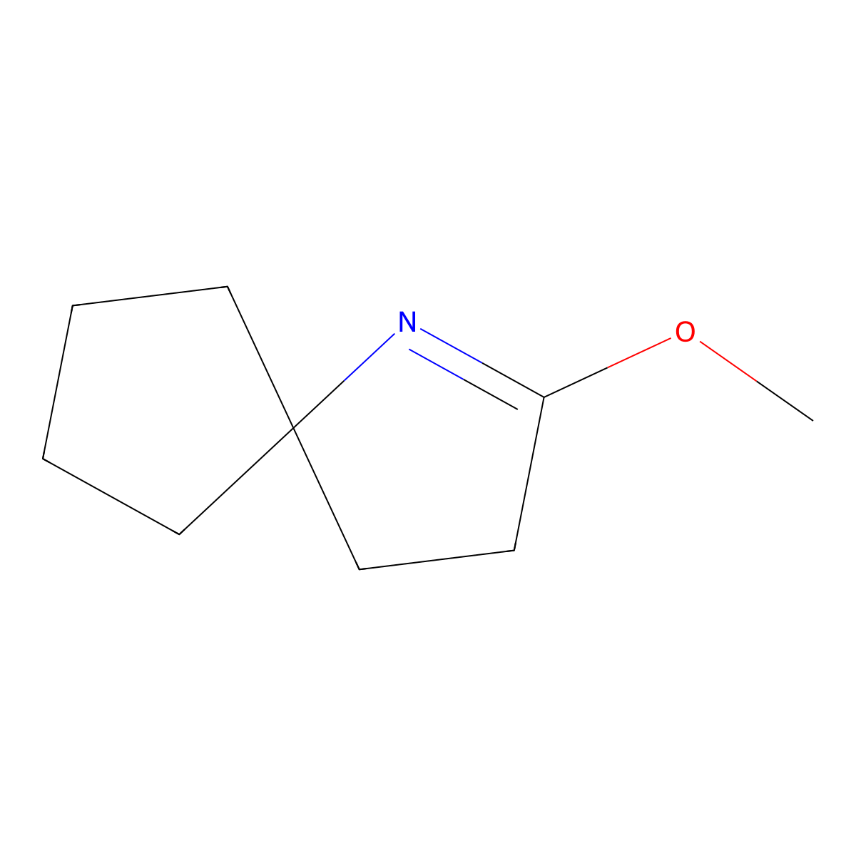 2-Methoxy-1-azaspiro(4.4)non-1-ene molecular structure, CAS 2649047-10-7