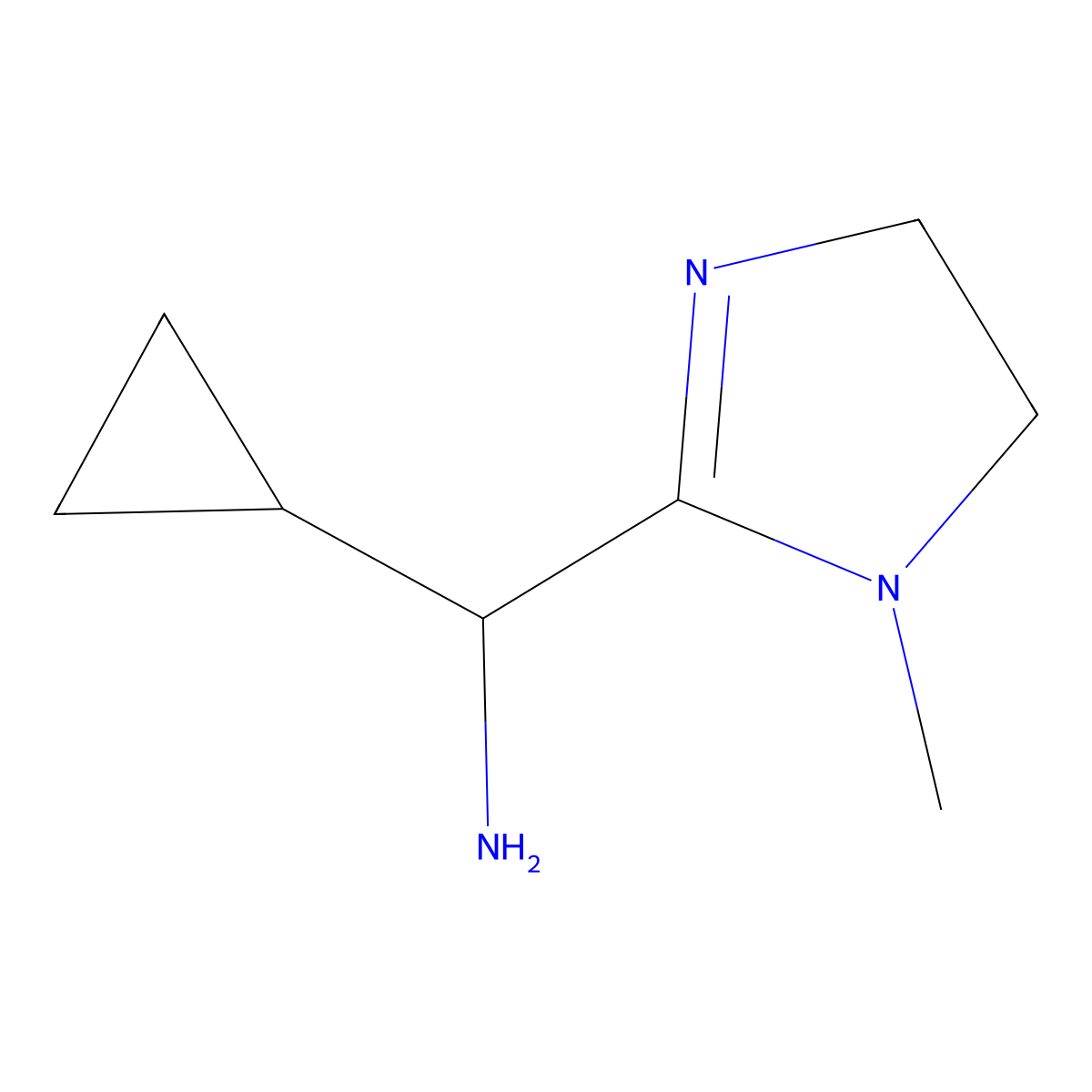 1-cyclopropyl-1-(1-methyl-4,5-dihydro-1H-imidazol-2-yl)methanamine molecular structure, CAS 2649047-20-9