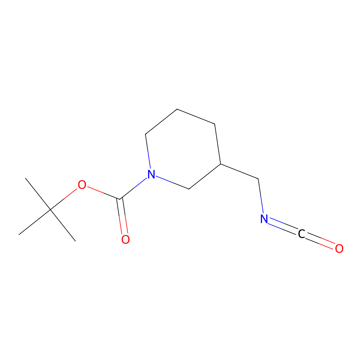 Tert-butyl 3-(isocyanatomethyl)piperidine-1-carboxylate molecular structure, CAS 2649047-44-7