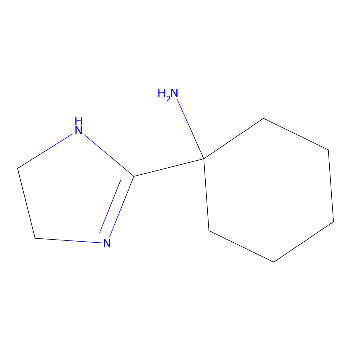1-(4,5-dihydro-1H-imidazol-2-yl)cyclohexan-1-amine molecular structure, CAS 2649047-58-3