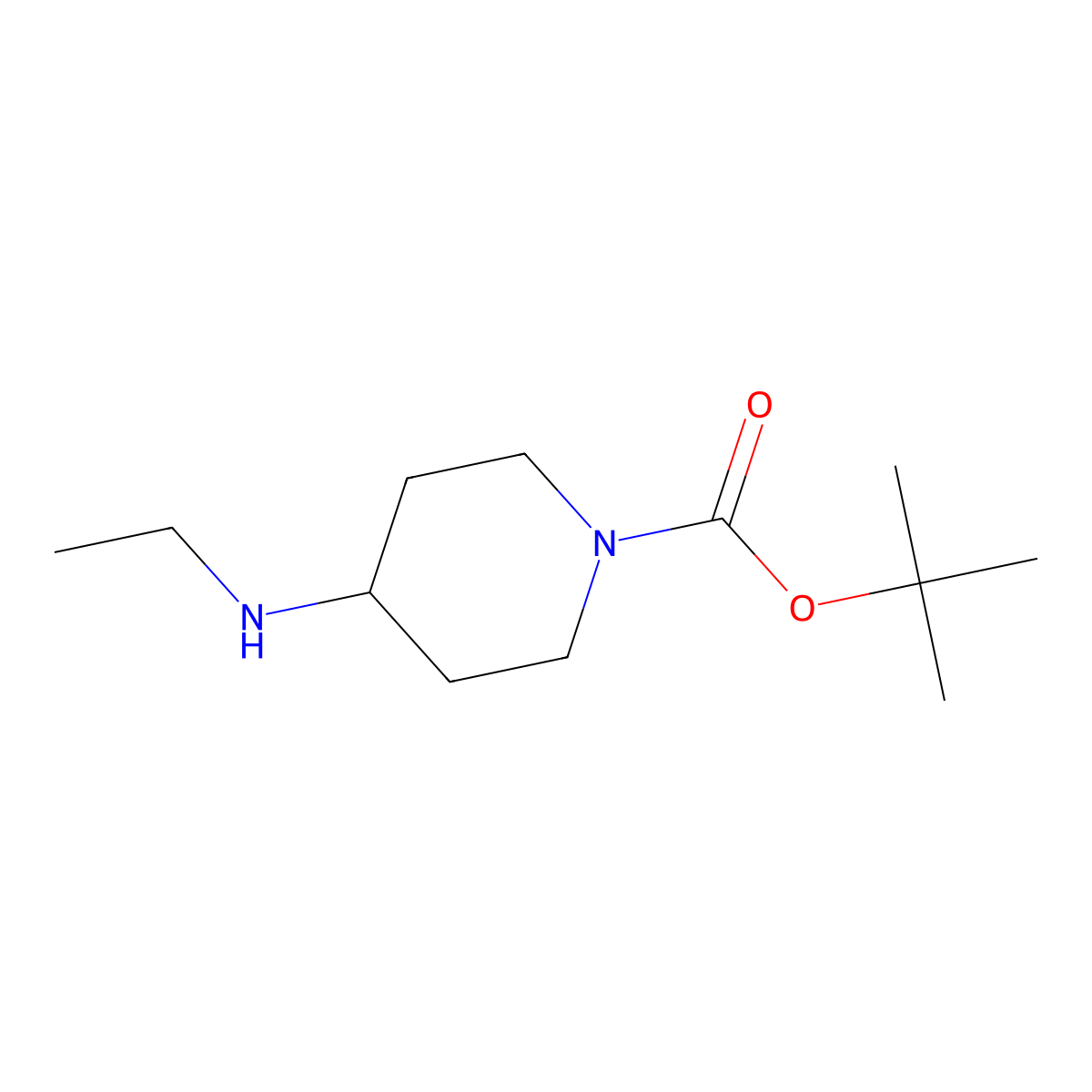 tert-Butyl 4-(ethylamino)piperidine-1-carboxylate molecular structure, CAS 264905-39-7