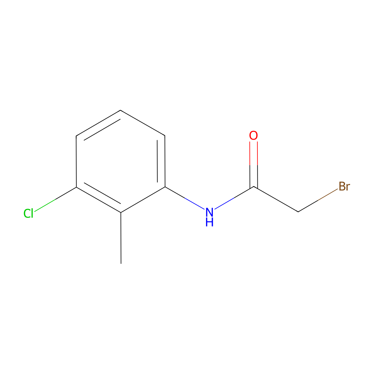 2-bromo-N-(3-chloro-2-methylphenyl)acetamide molecular structure, CAS 264905-54-6
