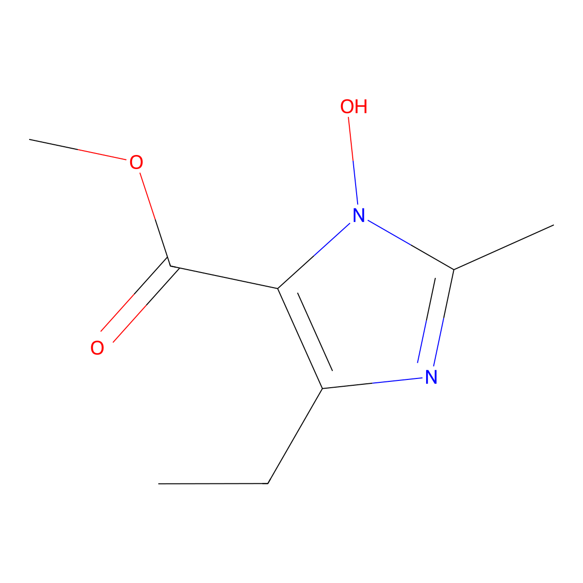 methyl 4-ethyl-1-hydroxy-2-methyl-1H-imidazole-5-carboxylate molecular structure, CAS 2649053-78-9
