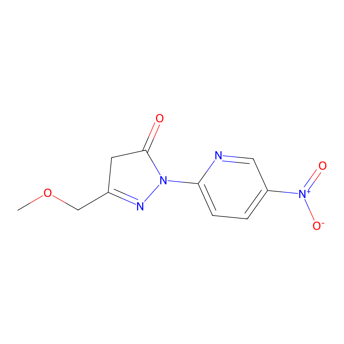 3-(methoxymethyl)-1-(5-nitropyridin-2-yl)-4,5-dihydro-1H-pyrazol-5-one molecular structure, CAS 2649053-96-1