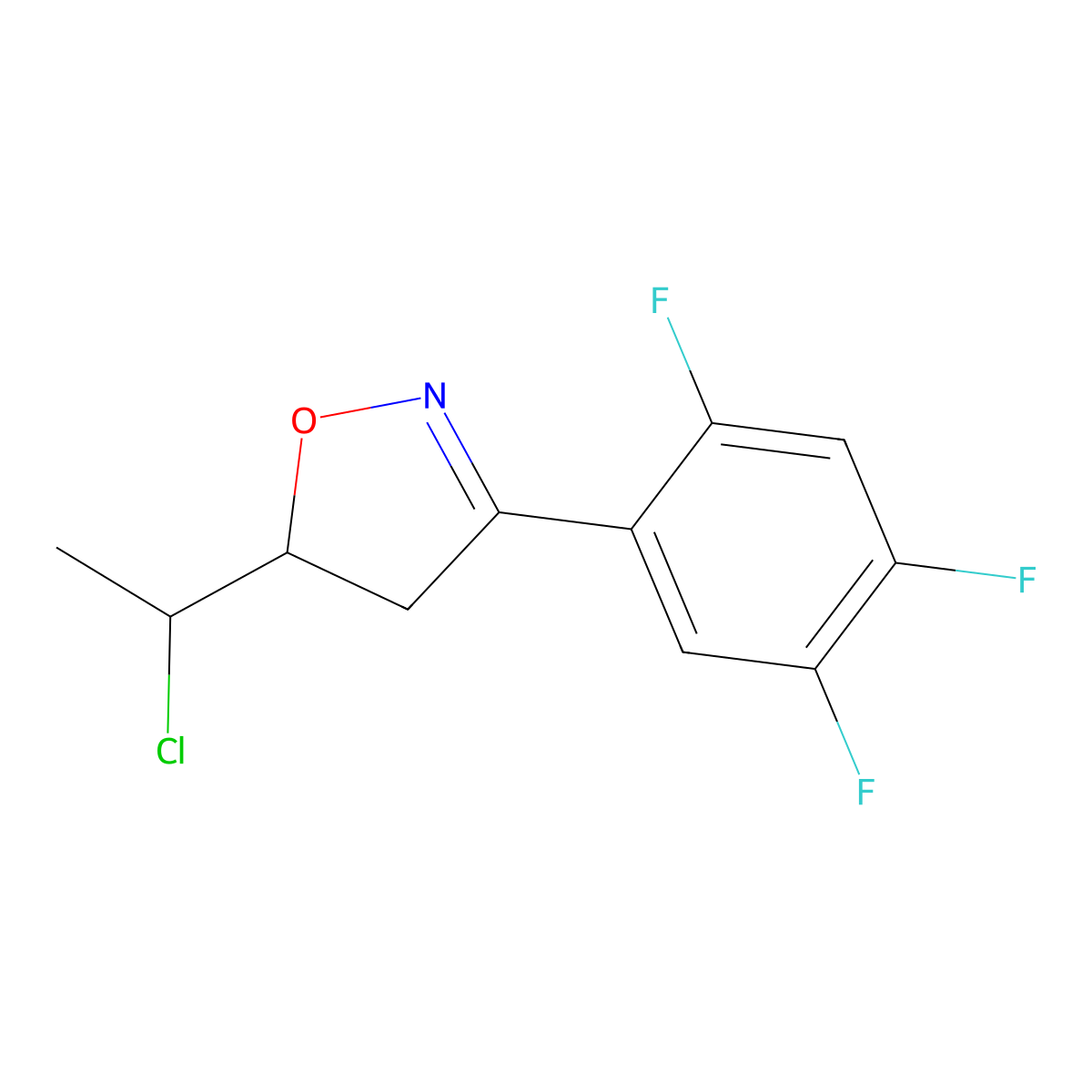 5-(1-Chloroethyl)-3-(2,4,5-trifluorophenyl)-4,5-dihydro-1,2-oxazole molecular structure, CAS 2649055-01-4