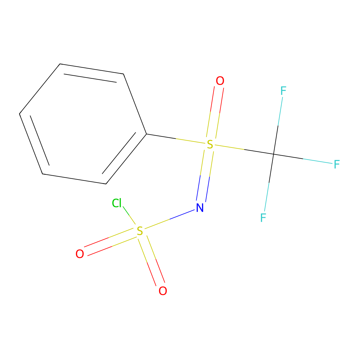 [(Chlorosulfonyl)imino](phenyl)(trifluoromethyl)-lambda6-sulfanone molecular structure, CAS 2649055-23-0
