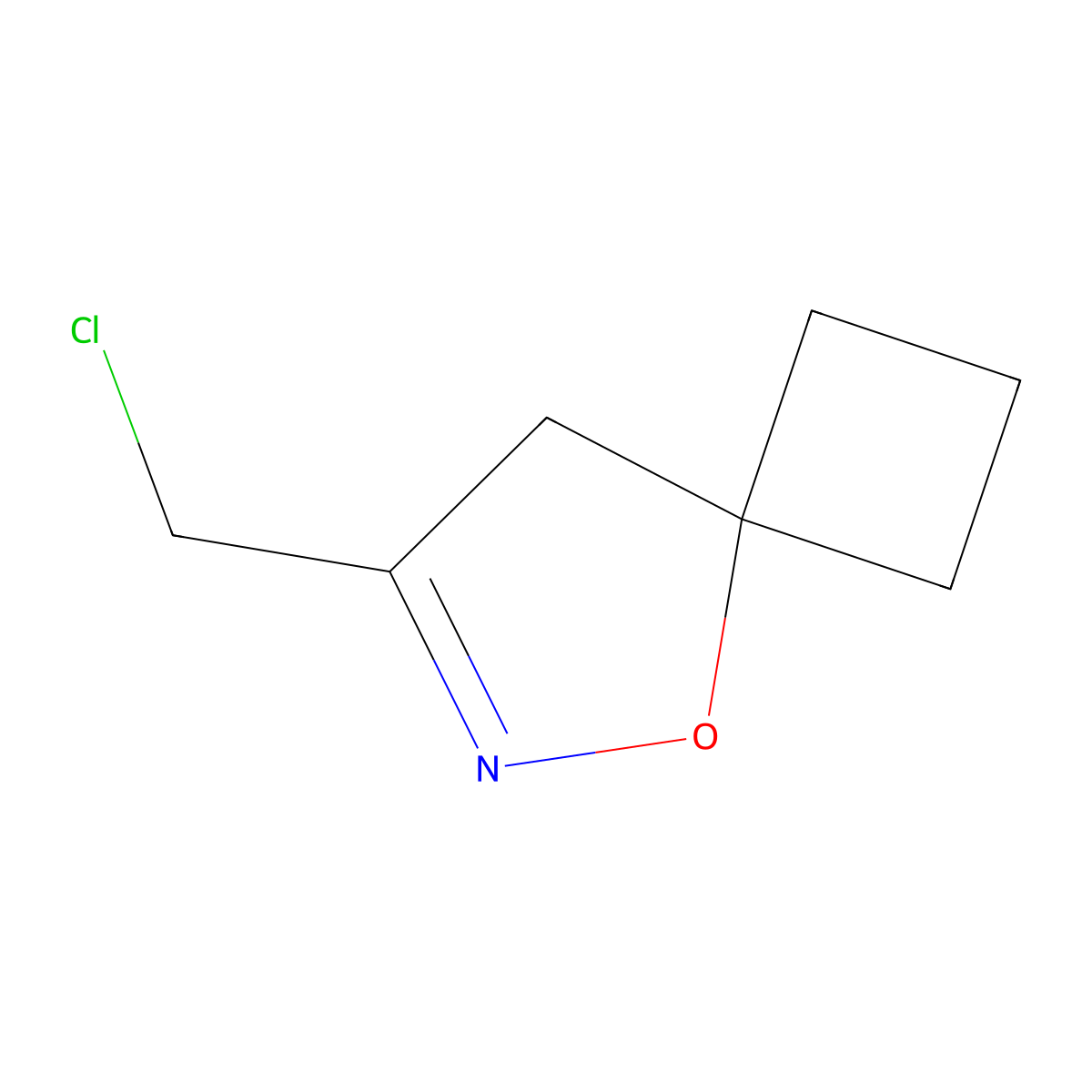 7-(Chloromethyl)-5-oxa-6-azaspiro[3.4]oct-6-ene molecular structure, CAS 2649055-47-8