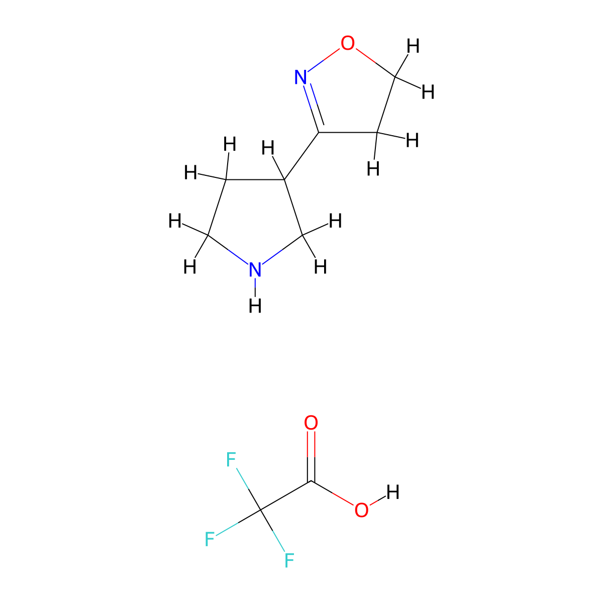 3-(Pyrrolidin-3-yl)-4,5-dihydro-1,2-oxazole,trifluoroaceticacid molecular structure, CAS 2649056-06-2
