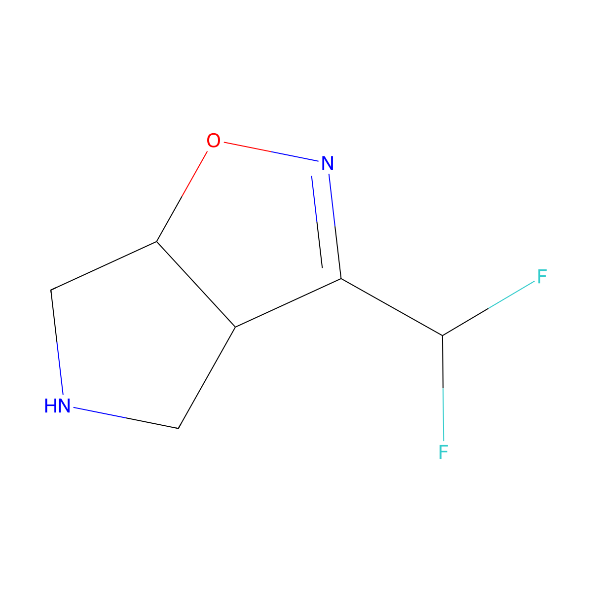 3-(difluoromethyl)-3aH,4H,5H,6H,6aH-pyrrolo[3,4-d][1,2]oxazole molecular structure, CAS 2649057-40-7