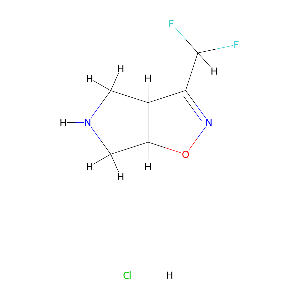 3-(difluoromethyl)-3aH,4H,5H,6H,6aH-pyrrolo[3,4-d][1,2]oxazolehydrochloride molecular structure, CAS 2649057-41-8