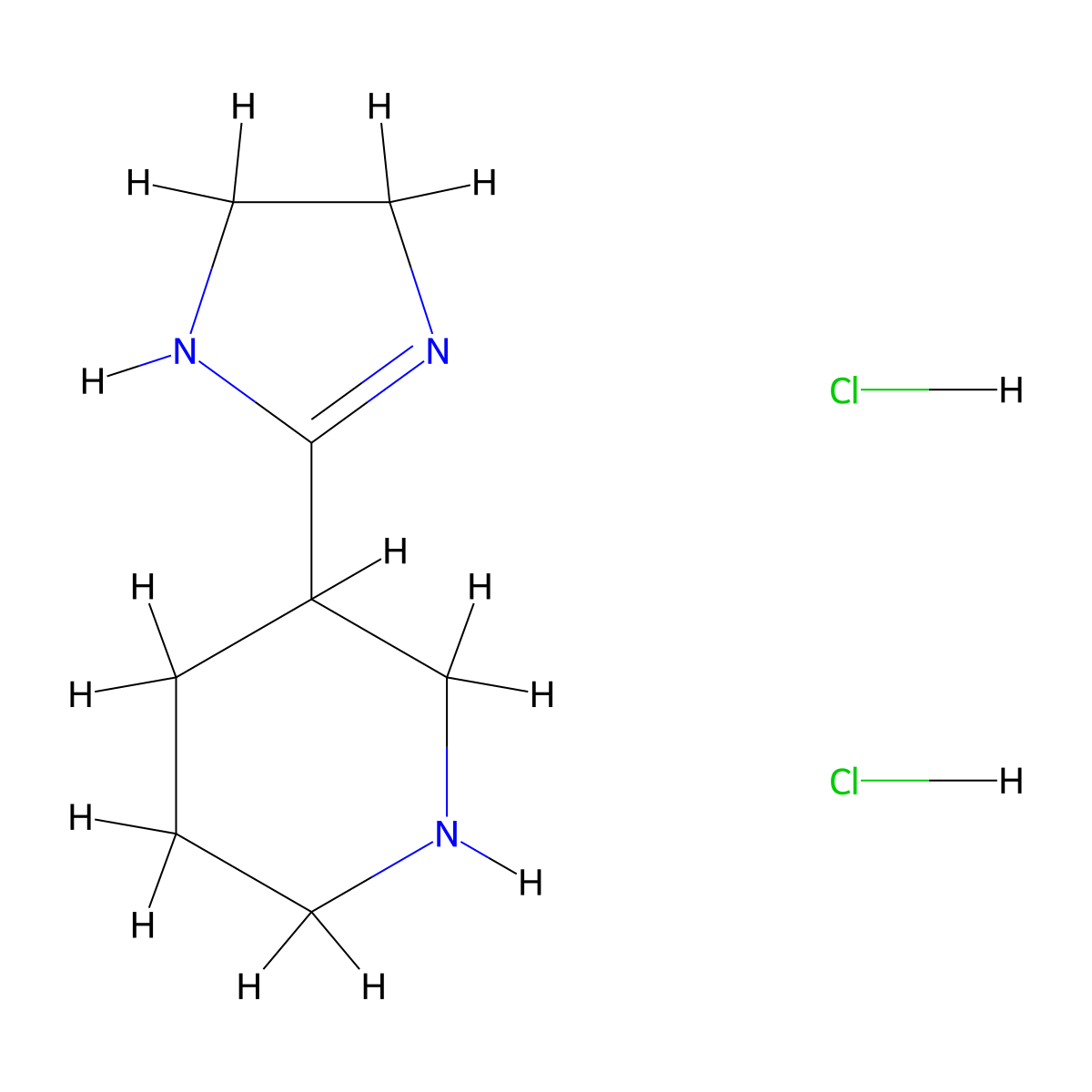 3-(4,5-dihydro-1H-imidazol-2-yl)piperidine dihydrochloride molecular structure, CAS 2649057-64-5