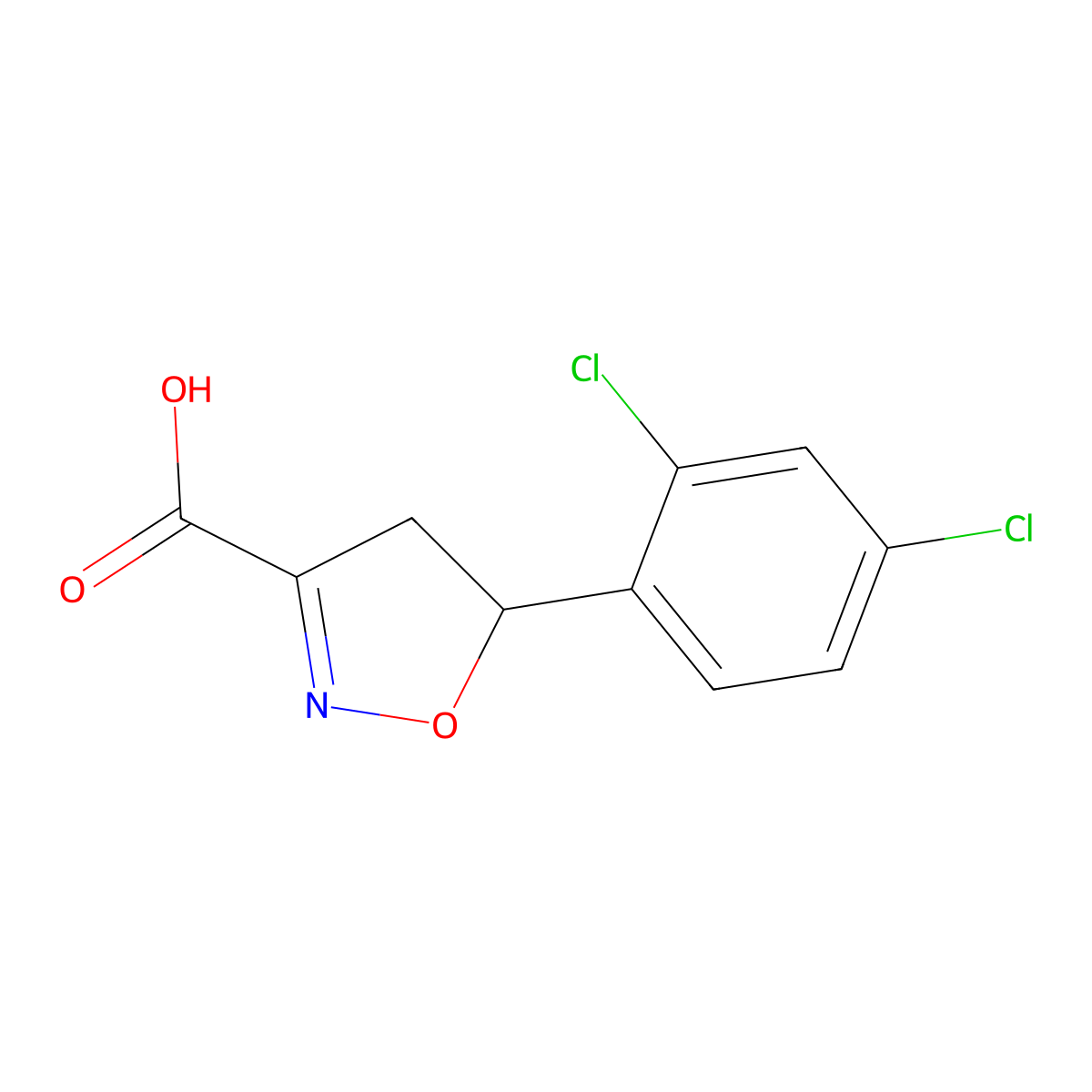 5-(2,4-Dichlorophenyl)-4,5-dihydro-1,2-oxazole-3-carboxylic acid molecular structure, CAS 2649058-28-4